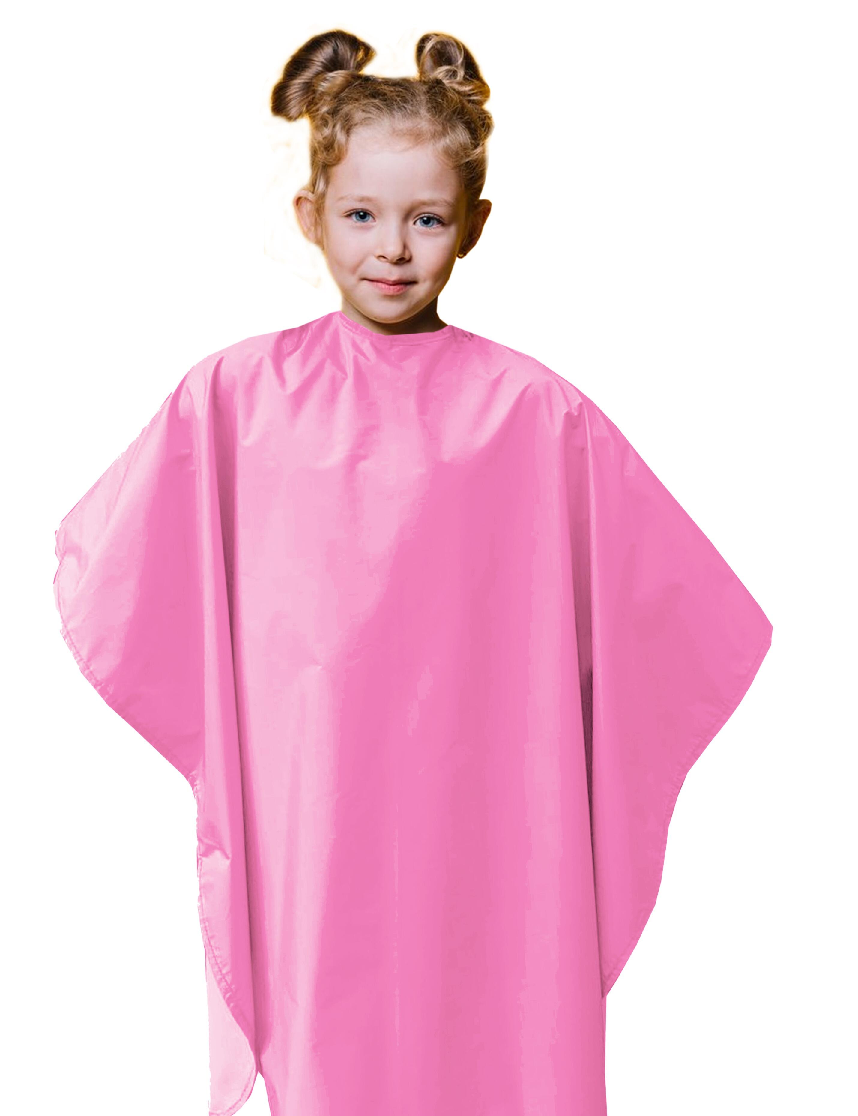 Professional kids hair cutting cape in Pink Barbie color