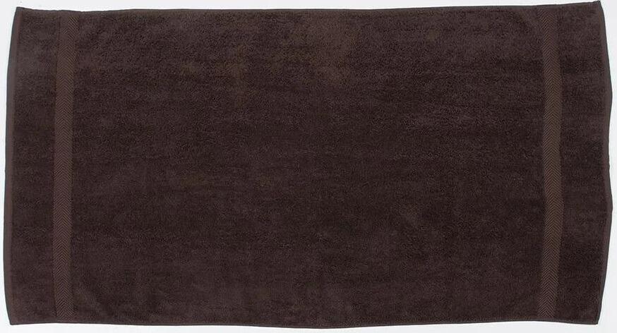 Custom embroidered Chocolate hand towel with personalised logo or name made in Greenock UK