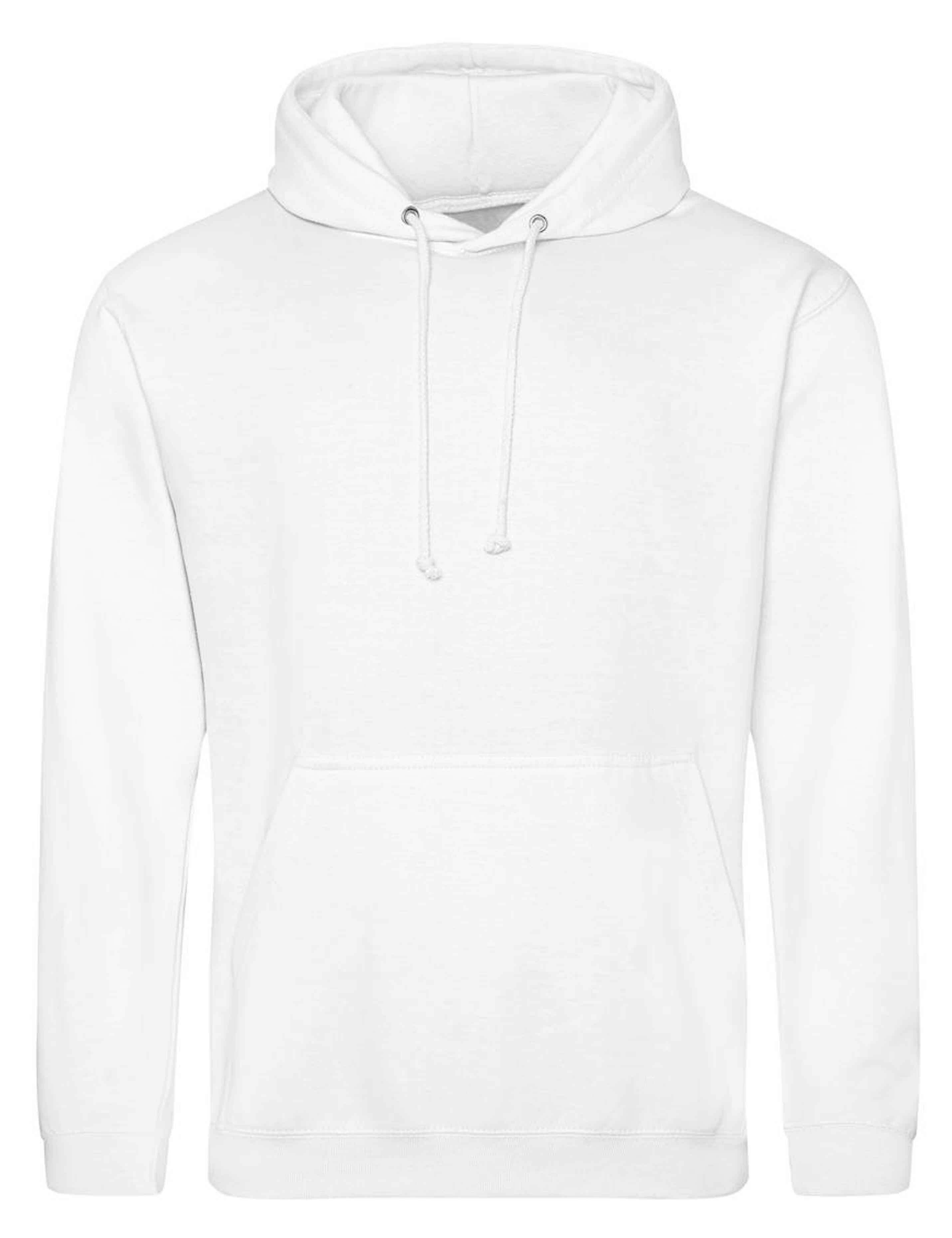 White hoodie plain printed or embroidered premium fit