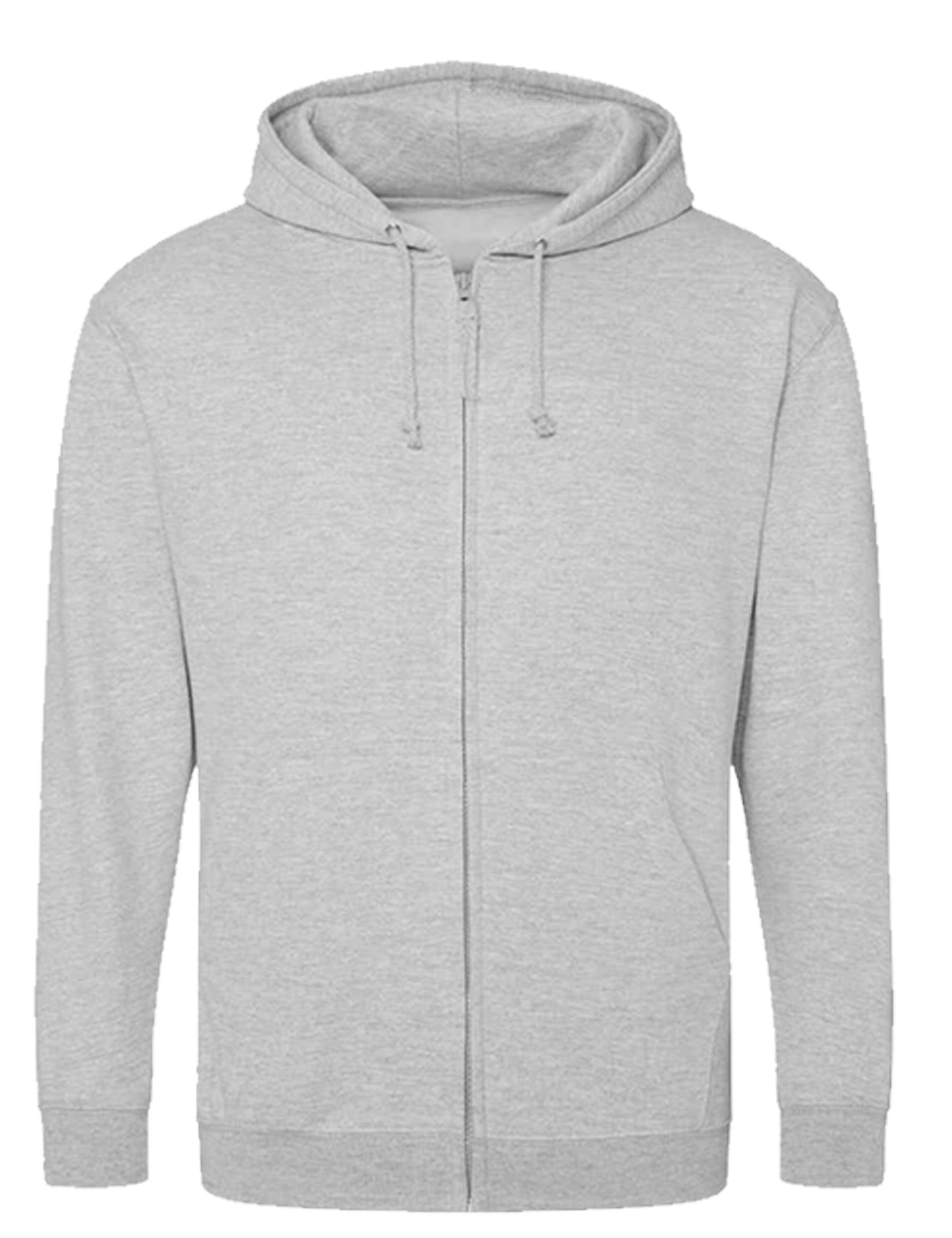 Personalised zip hoodie heather grey with print