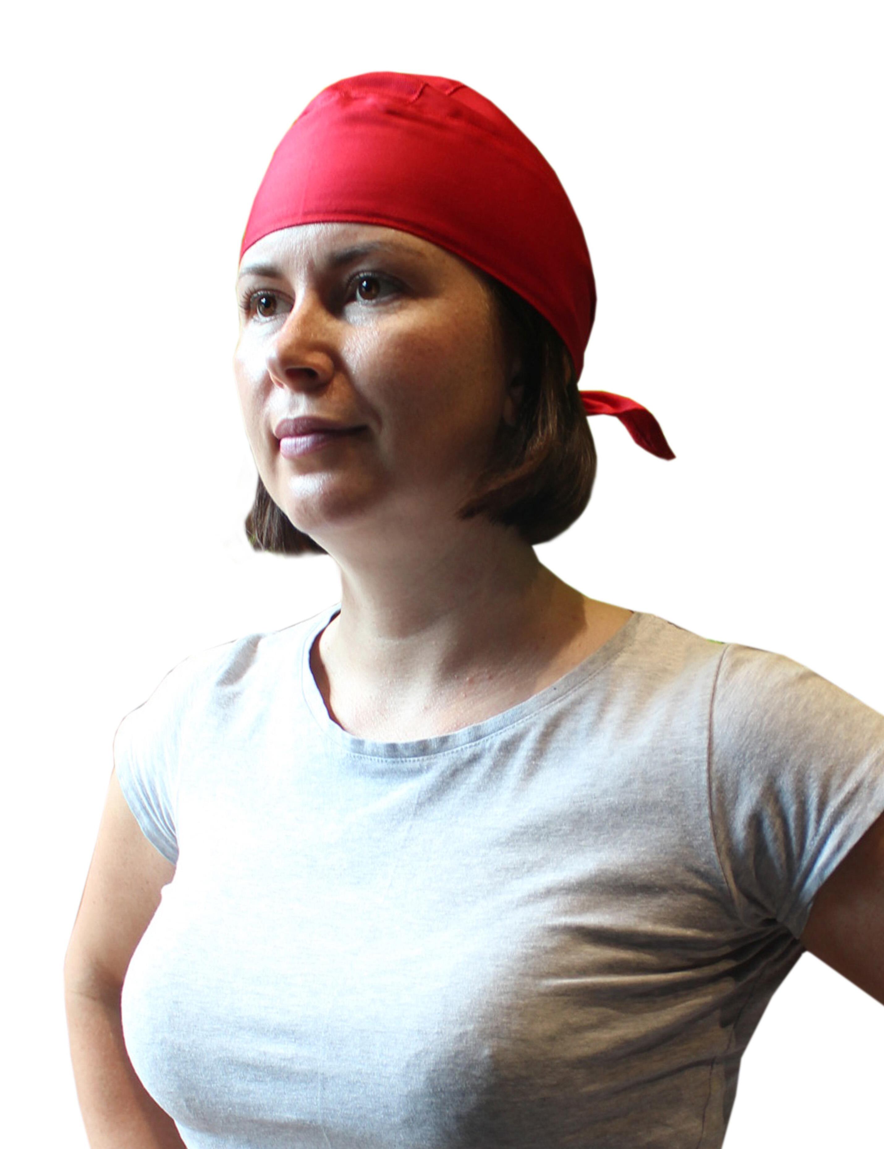 Red chef bandana plain design for professional chefs