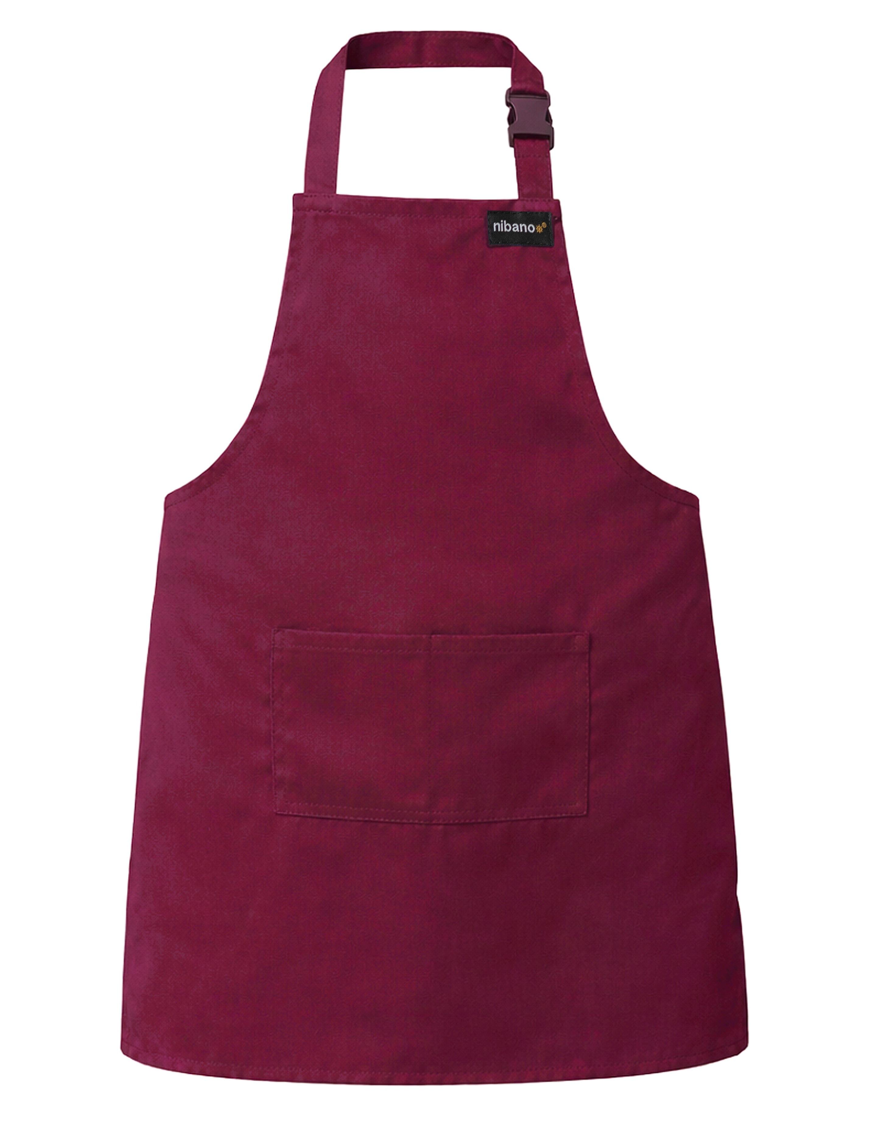 Personalised Kids Apron Burgundy Printed