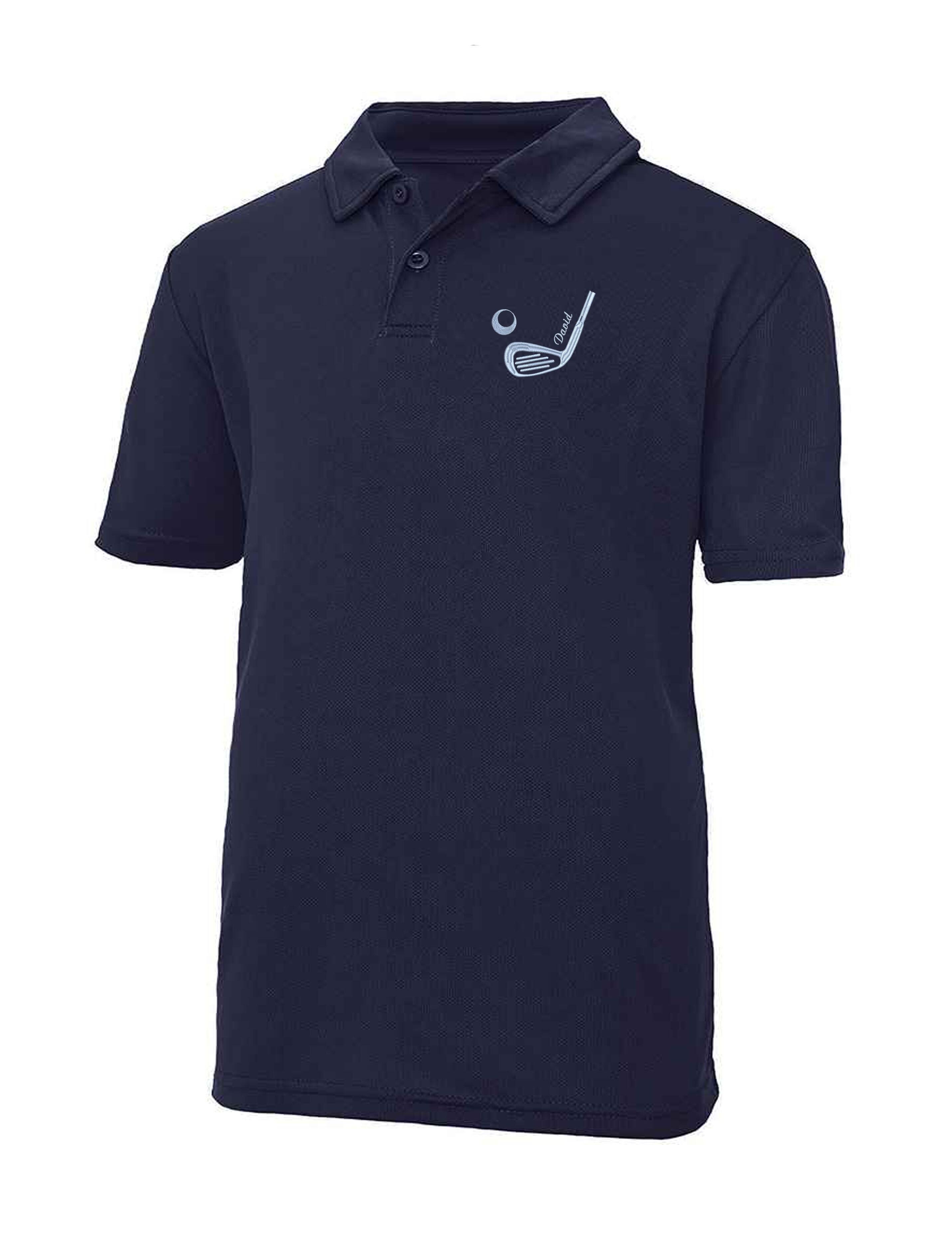 Golf Club Design Dri-Fit Kids Golf Polo Shirt Navy