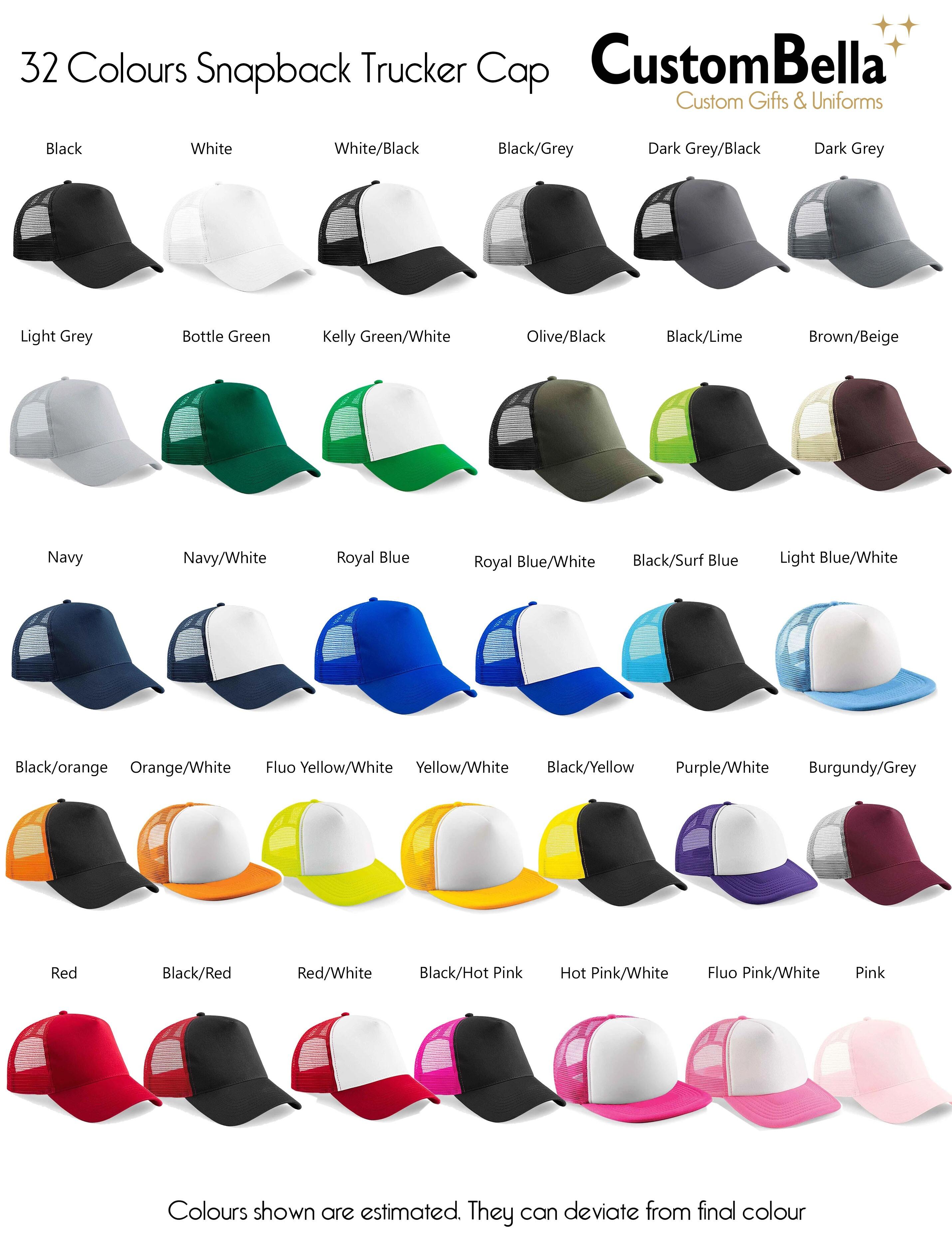 Embroidered Snapback Trucker Cap Black/Orange with logo or name