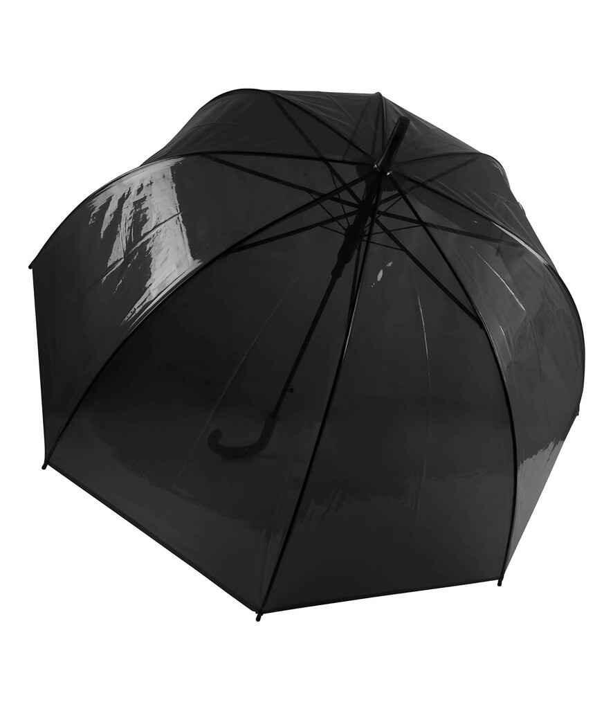 Personalised transparent umbrella black with print