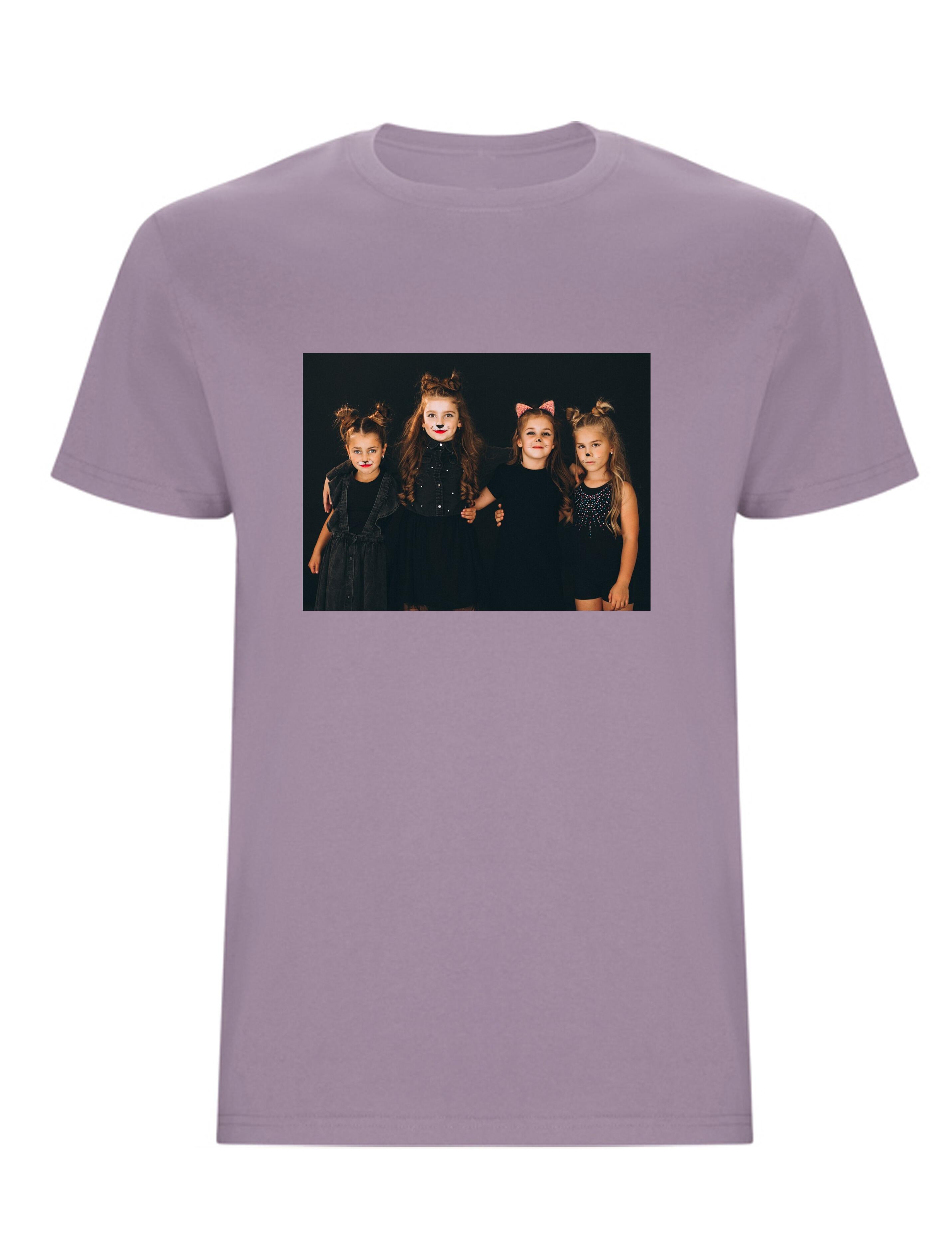Personalised Photo Printed Heavyweight Kids T-Shirt Lilac