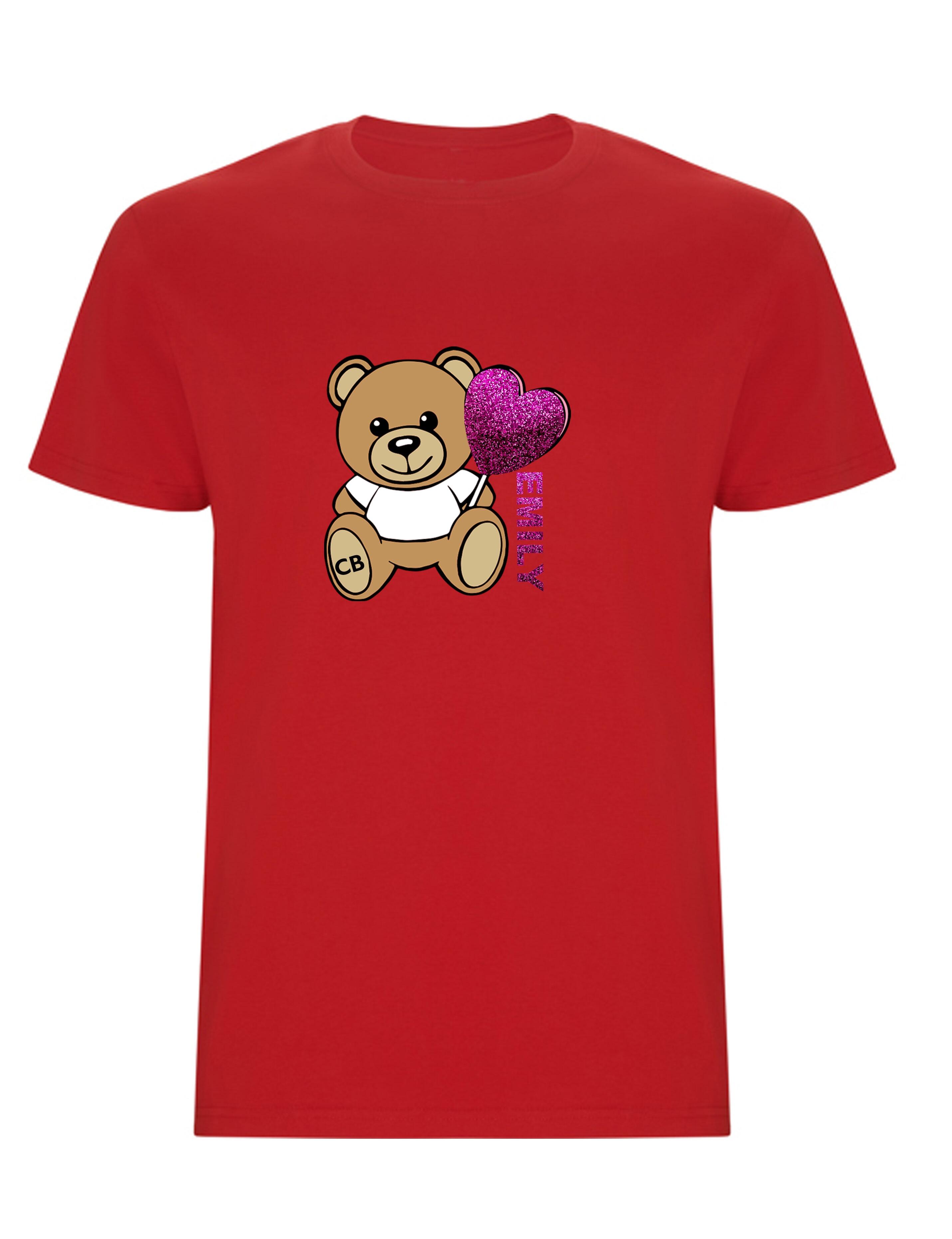 Custom Kids Bear T-Shirt Red