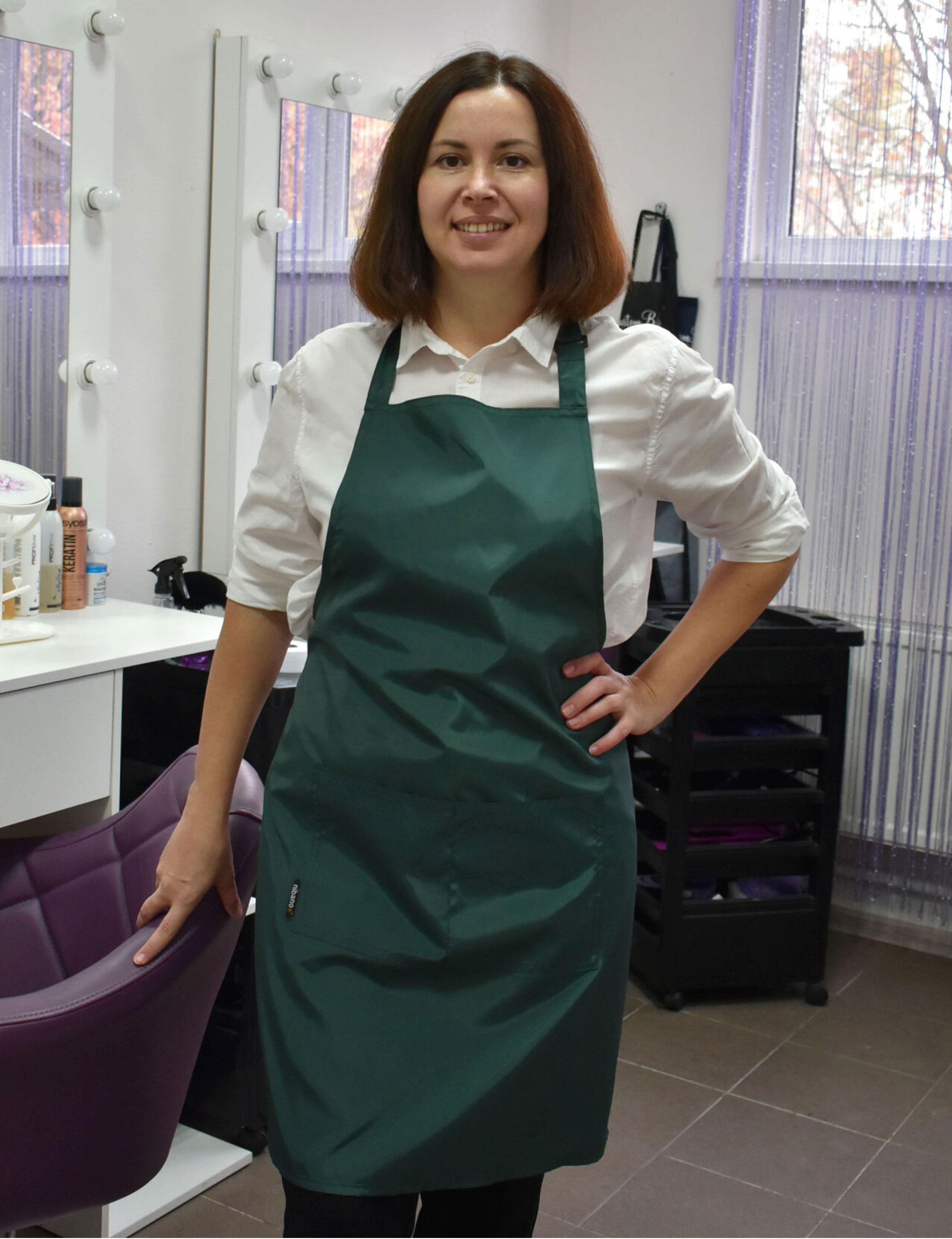 Professional bottle green salon apron waterproof