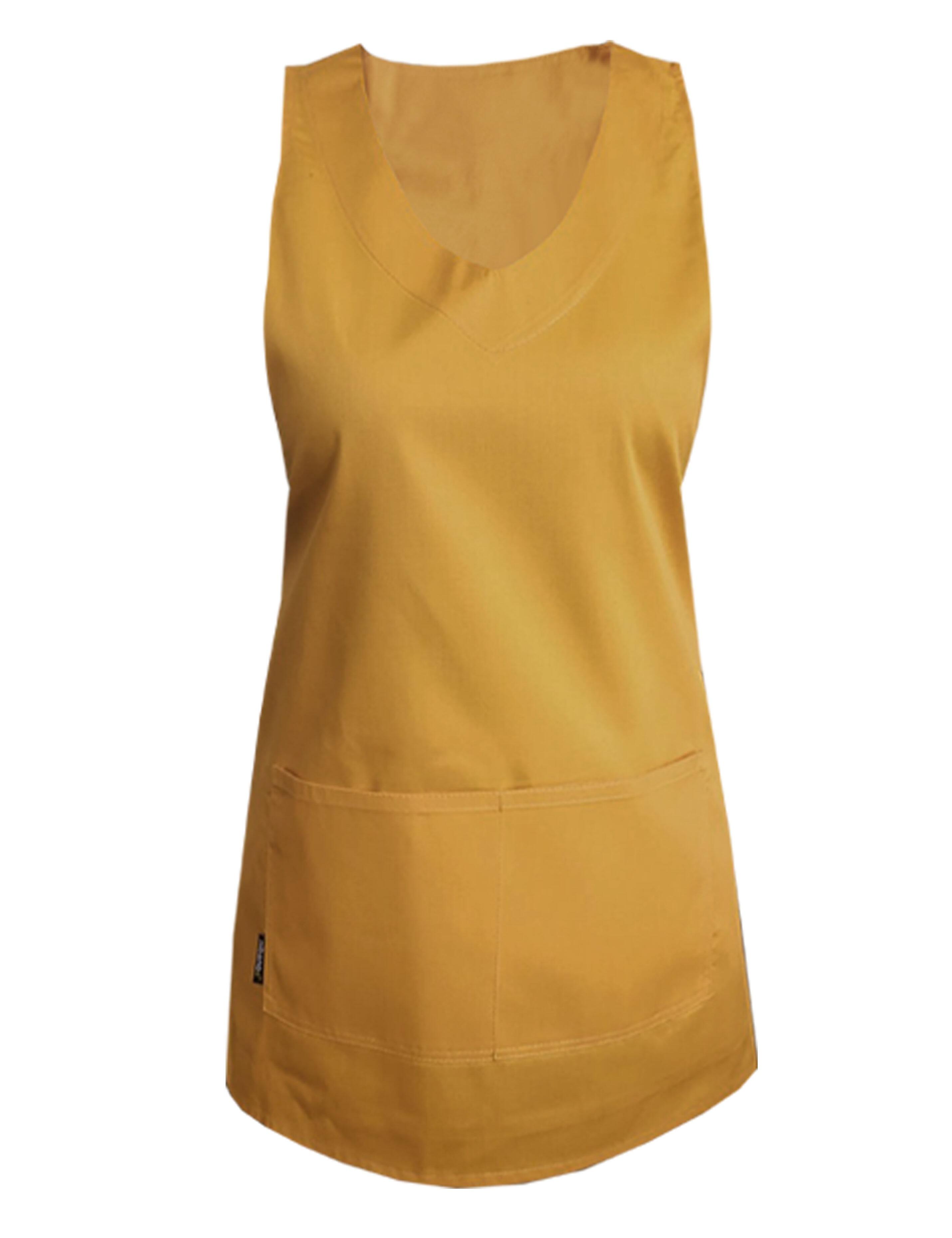 Nibano salon apron mustard waterproof wrap around
