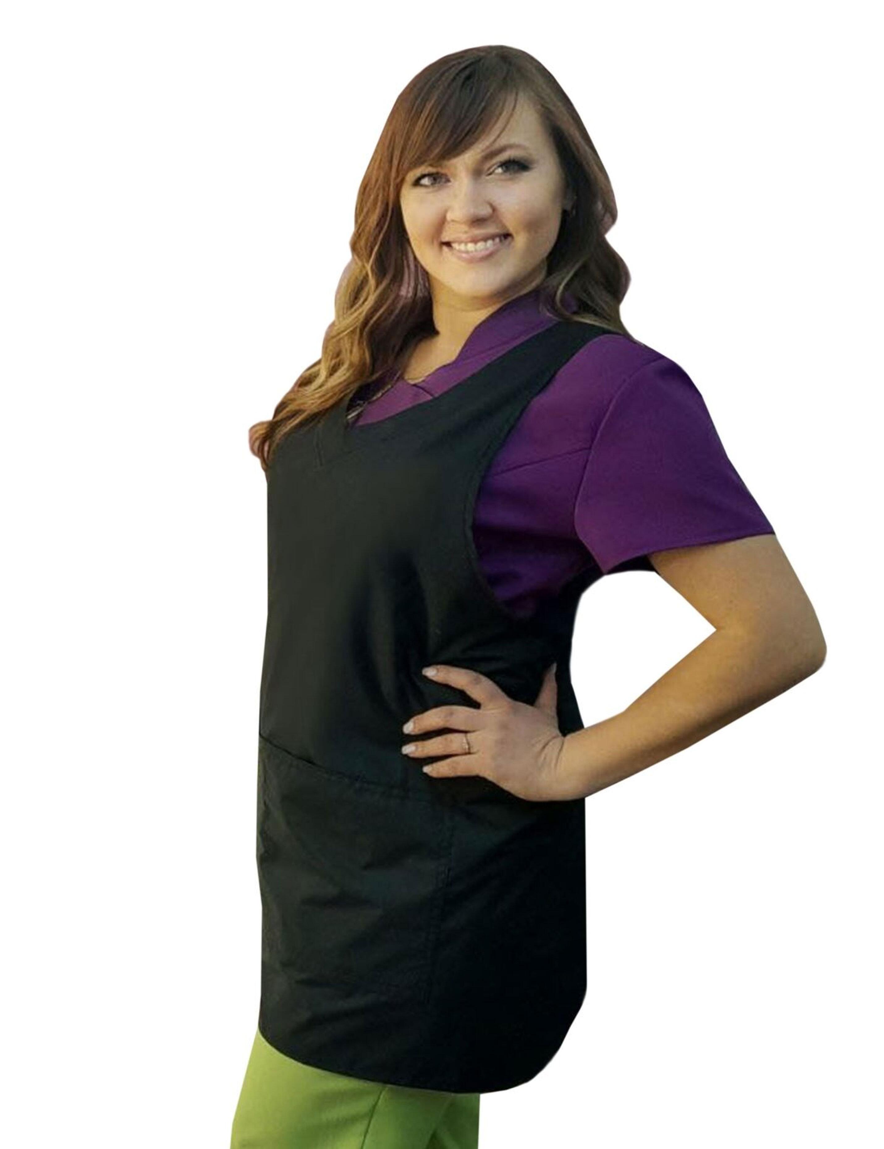Durable waterproof apron in black, full wrap-around coverage