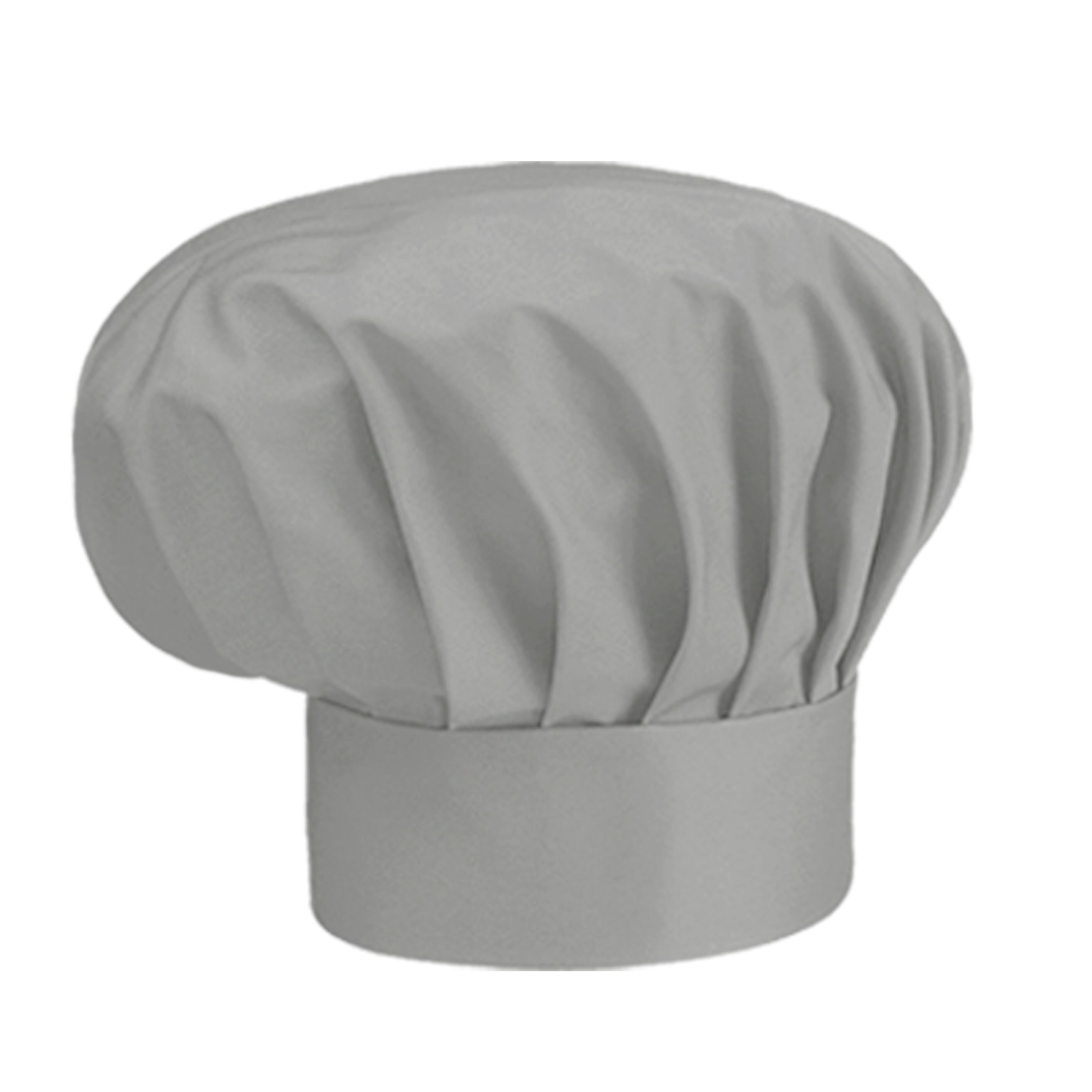 Professional light grey chef hat with plain or branded finish