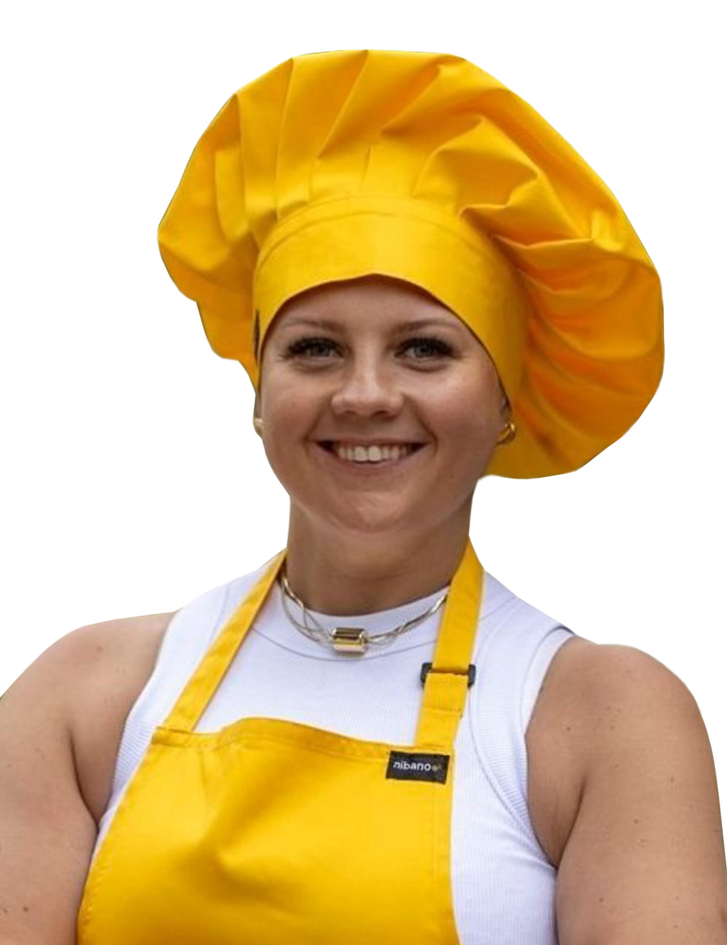 Bright yellow chef’s hat with custom print or embroidery option