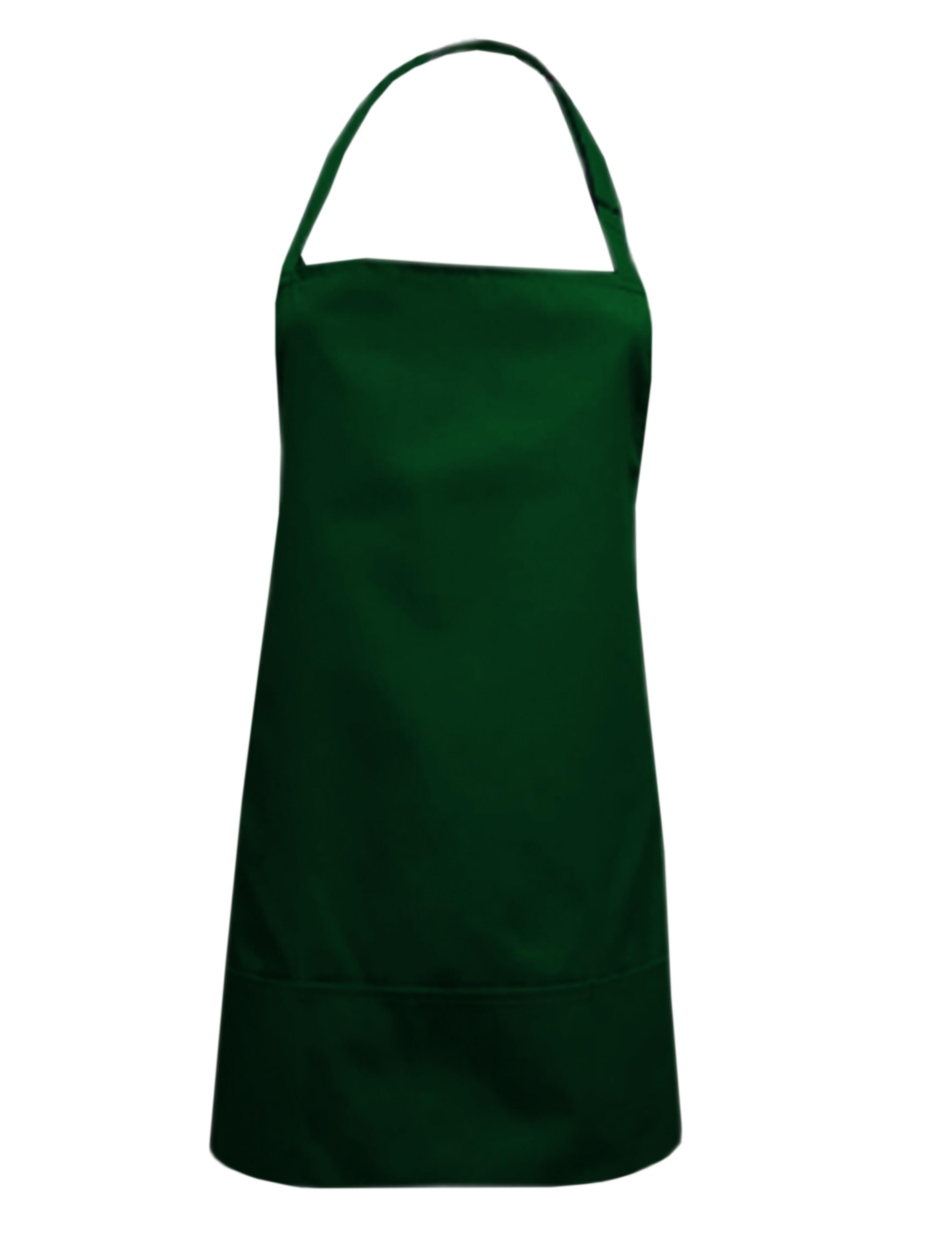 Personalised Short Bib Apron Bottle Green