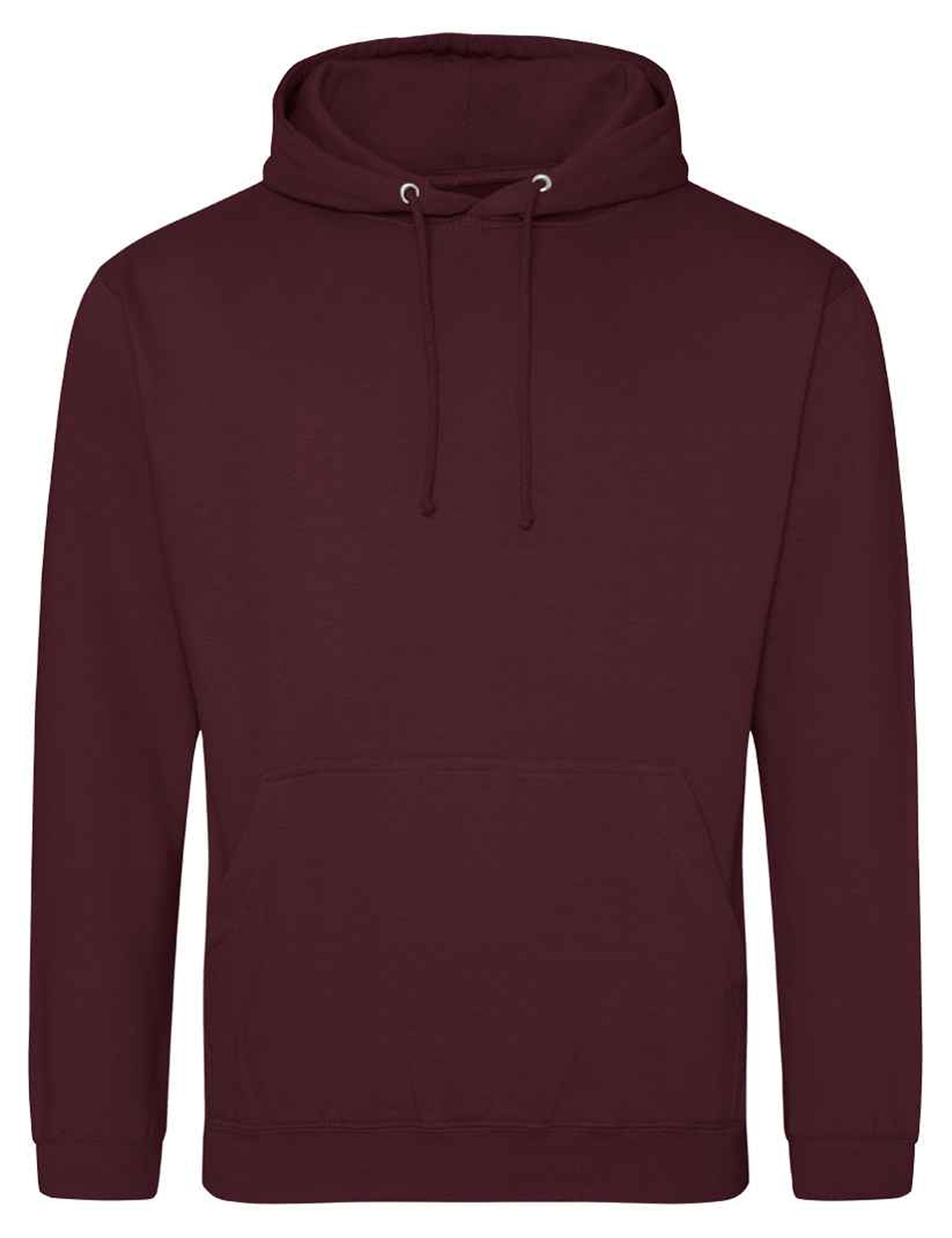 Burgundy unisex hoodie suitable for print or embroidery