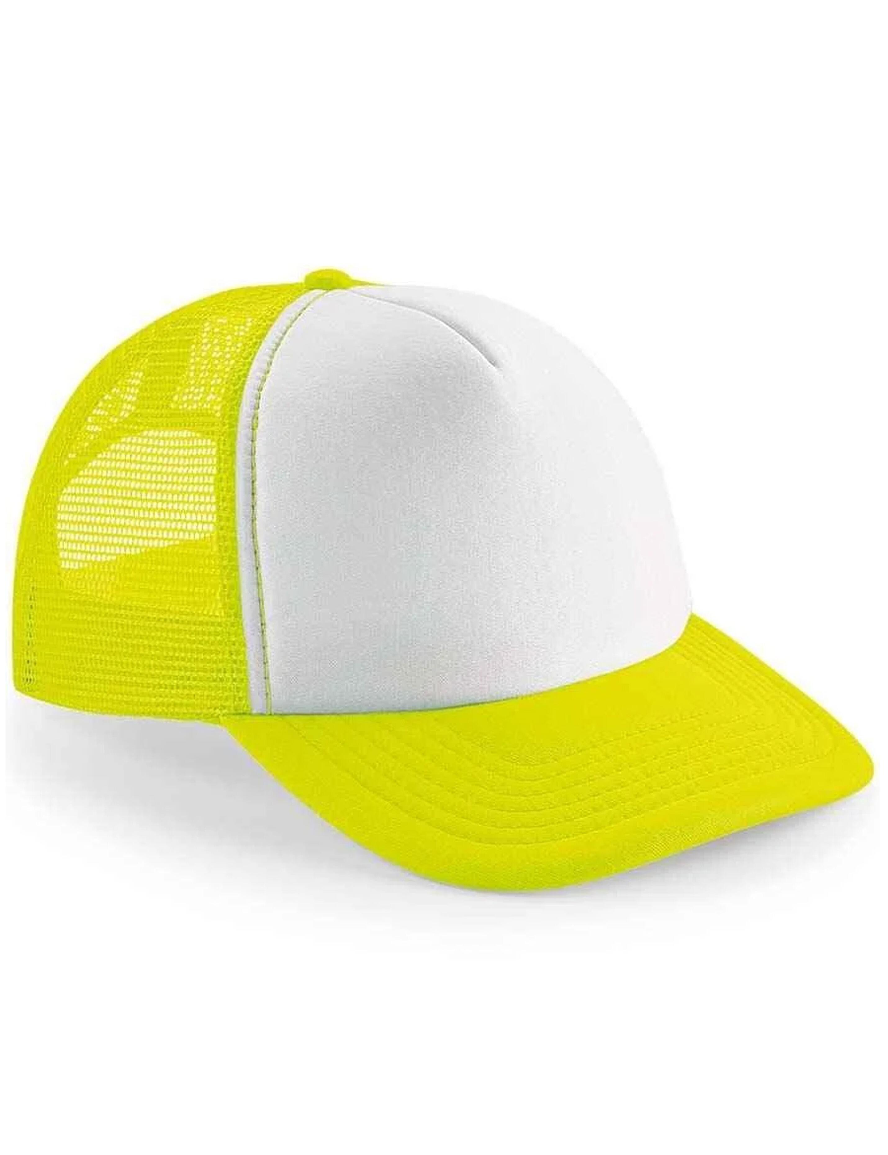 Personalised Embroidered Snap Back Trucker Cap Fluo Yellow/white