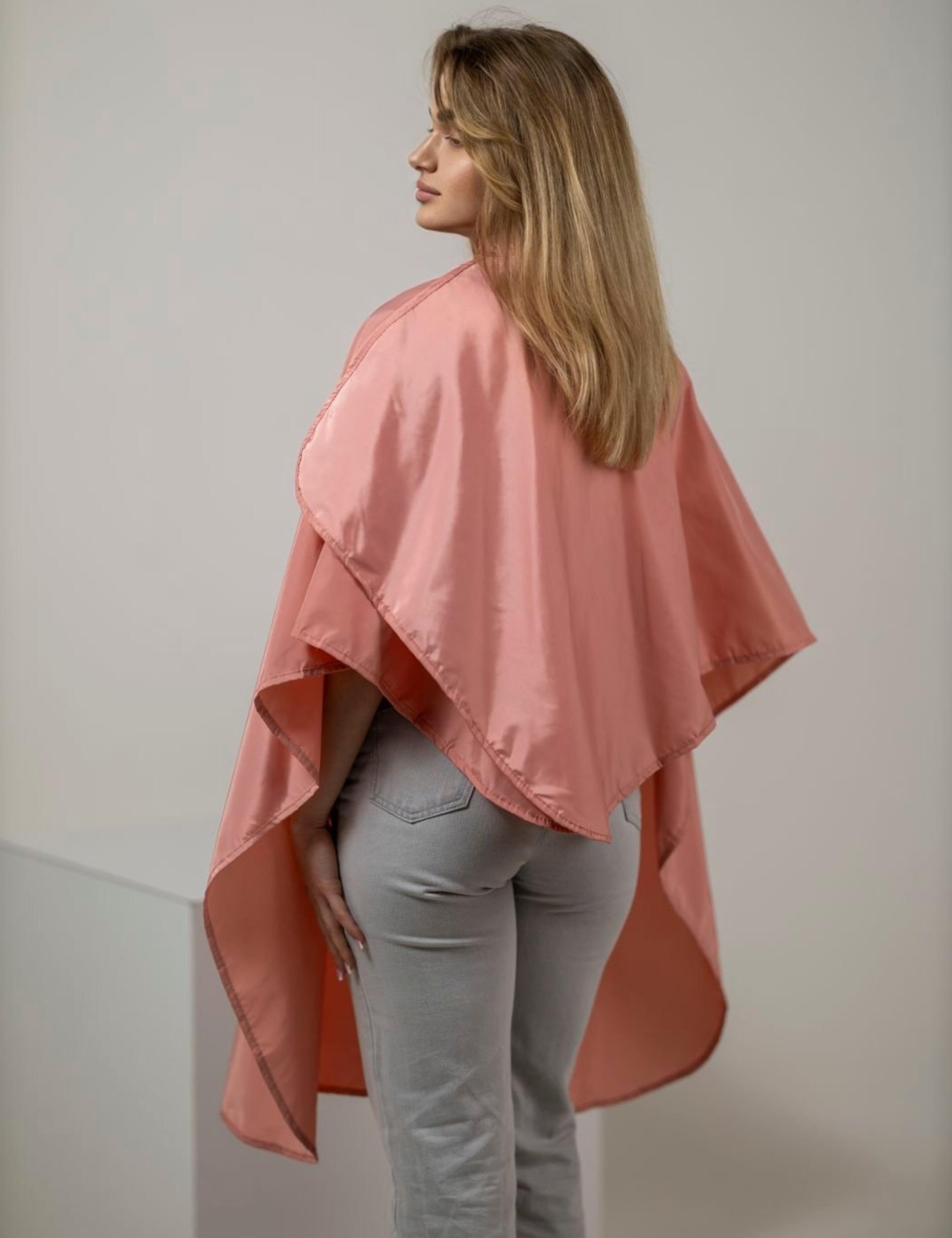 Peach beauty salon cape suitable for cutting colouring and styling
