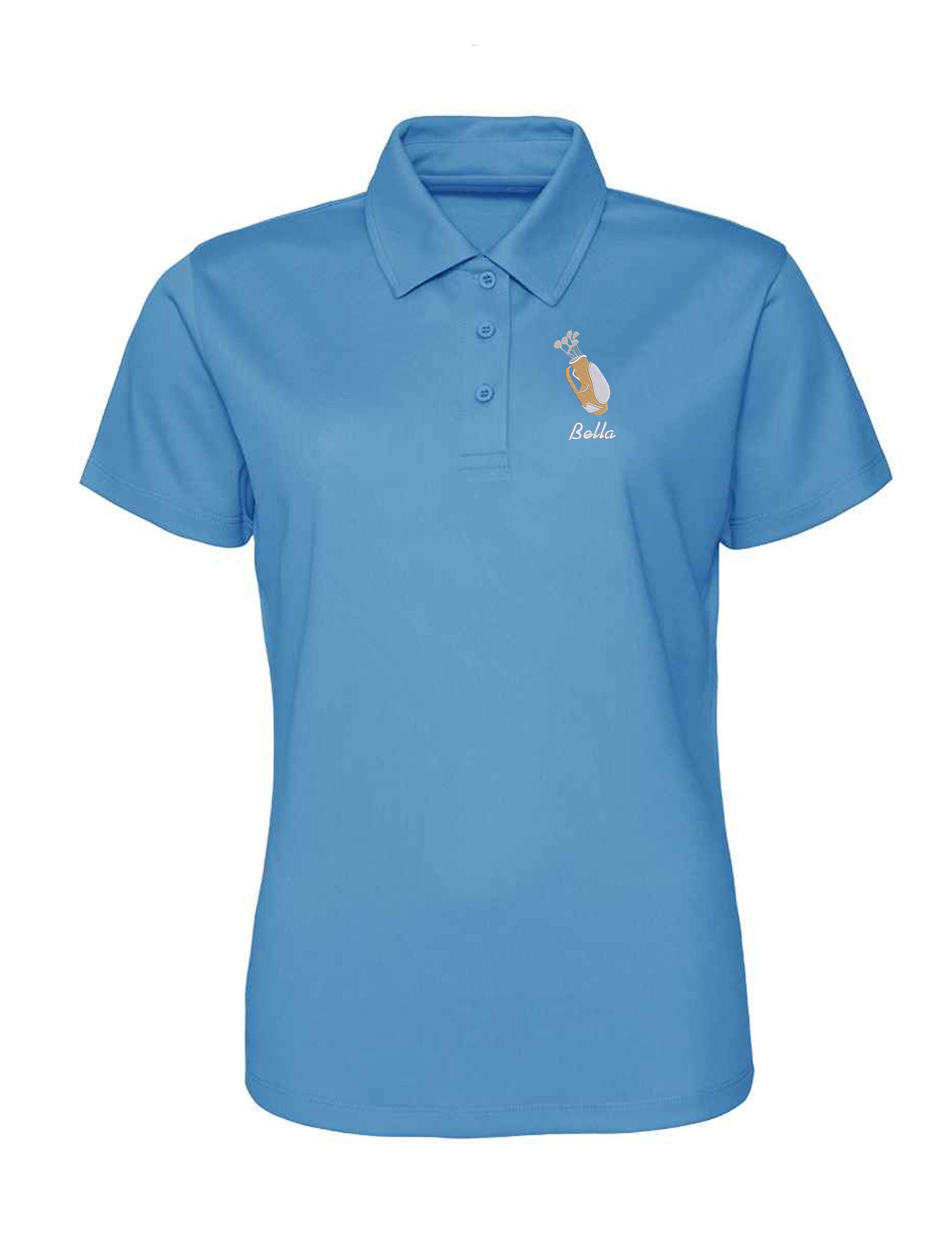 Golf Bag Design Women's Dri-Fit Golf Polo Shirt Sapphire Blue