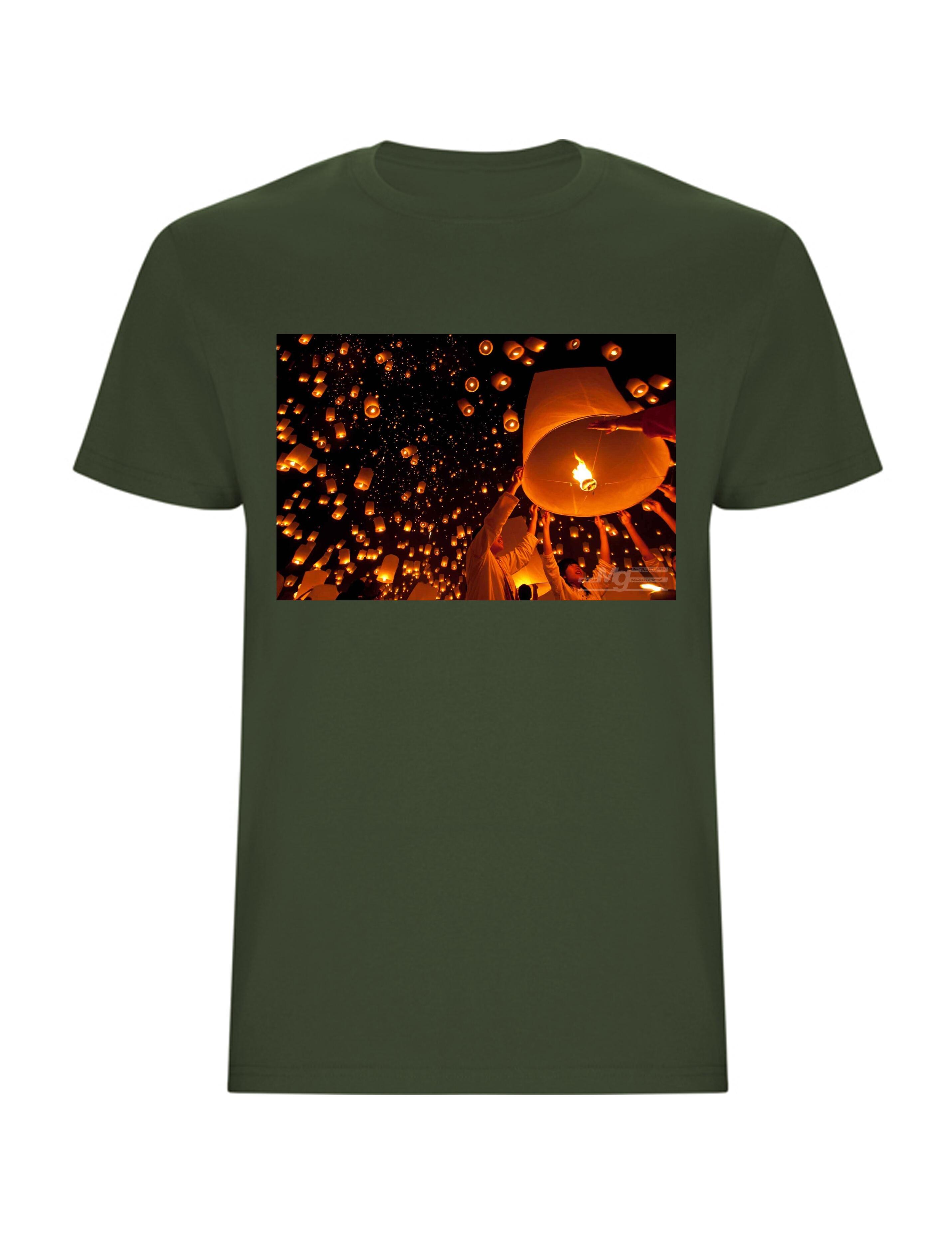 Personalised Photo Printed Short Sleeve T-Shirt Olive