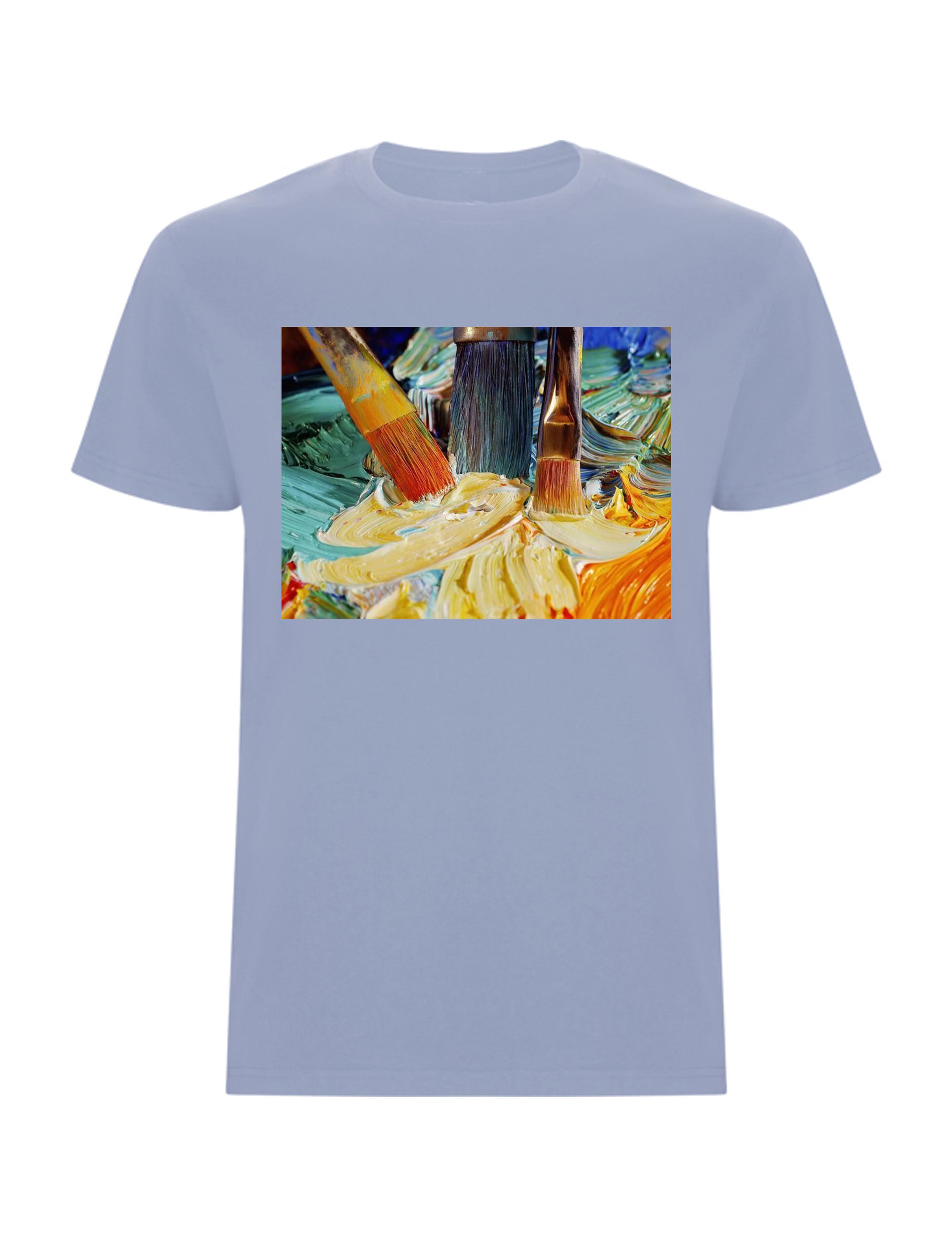Personalised Photo Printed Short Sleeve T-Shirt Zen Blue