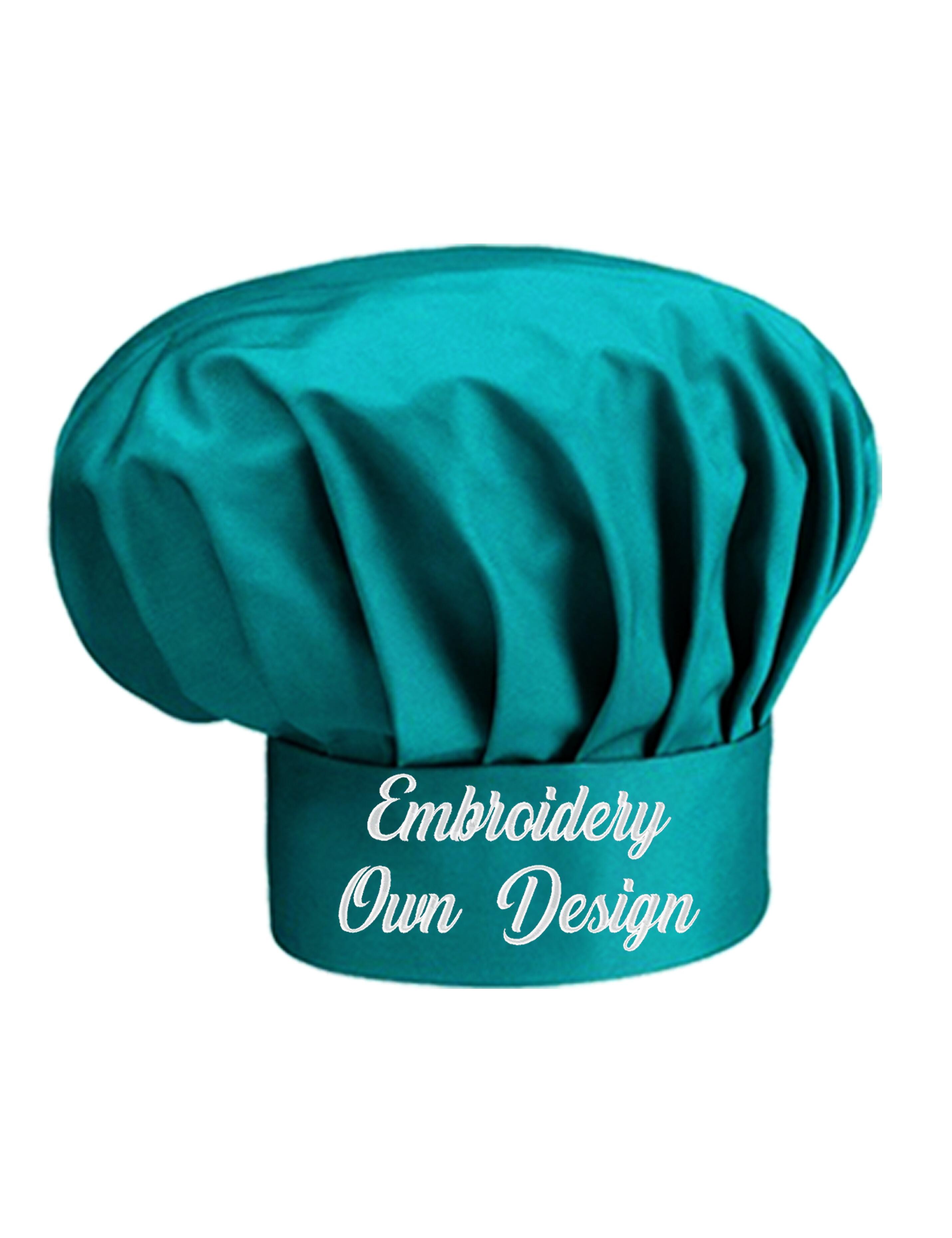 Personalised Kids Chef Hat Teal with embroidery
