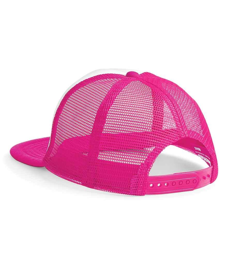 Custom Emboirdered Snapback Trucker Cap Hot Pink