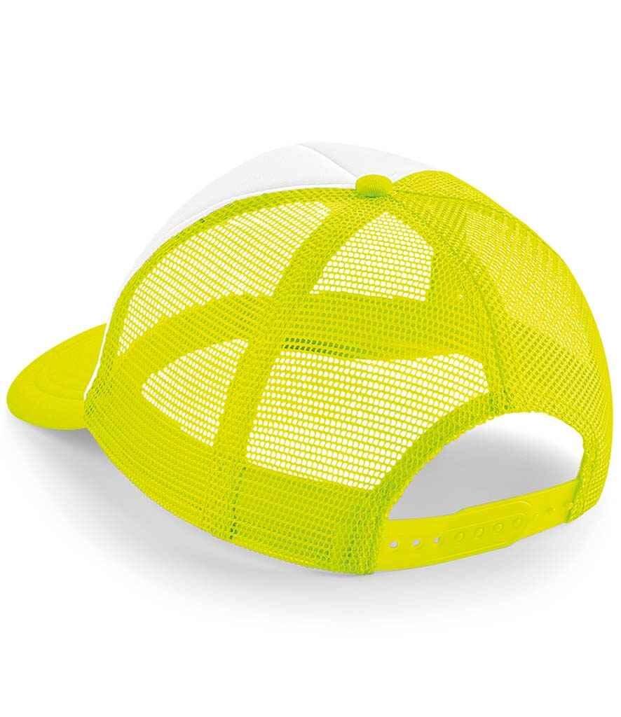 Custom Embroidered Snap Back Trucker Cap Fluo Yellow/white