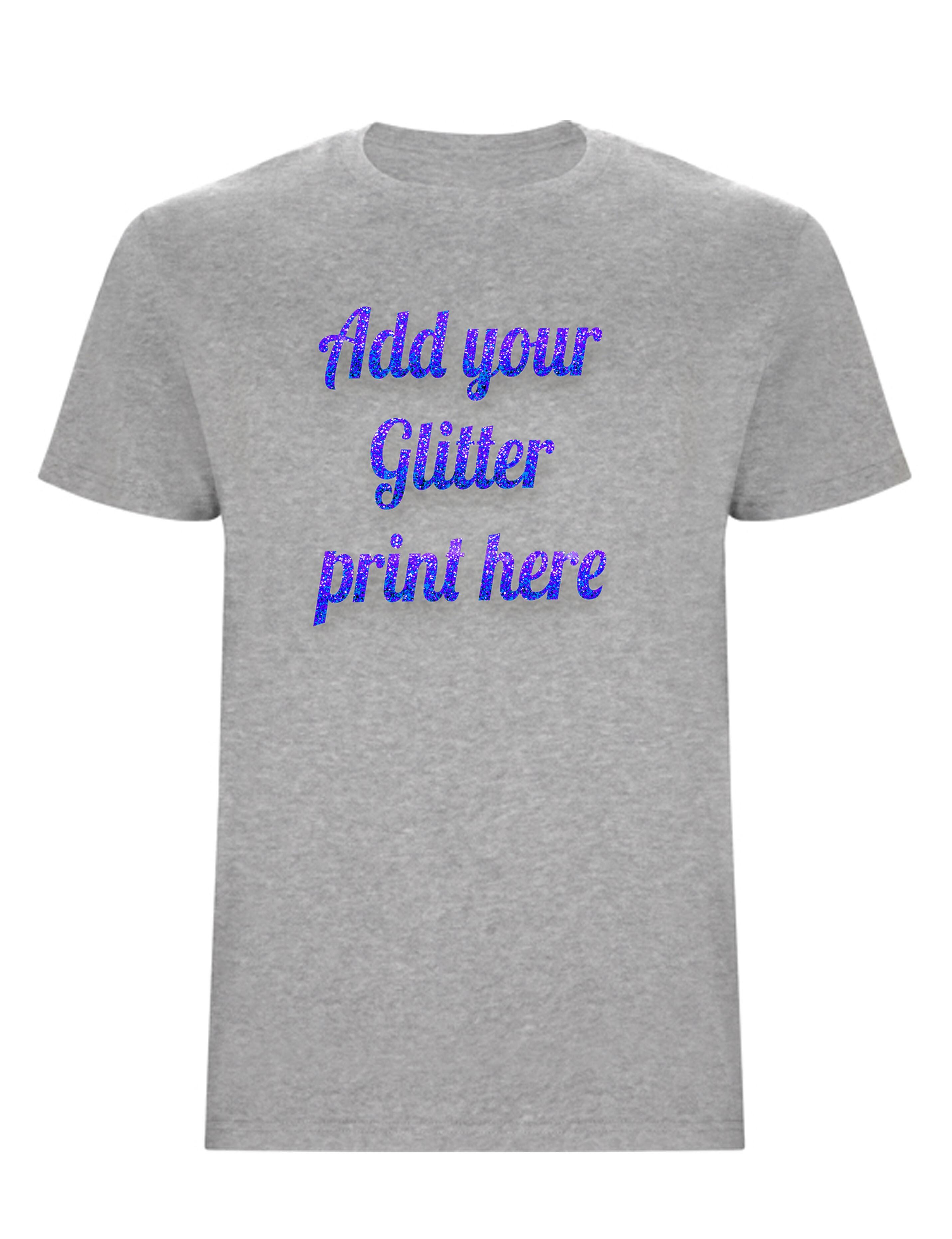 Custom Glitter Printed Heavyweight Kids T-Shirt Heather Grey
