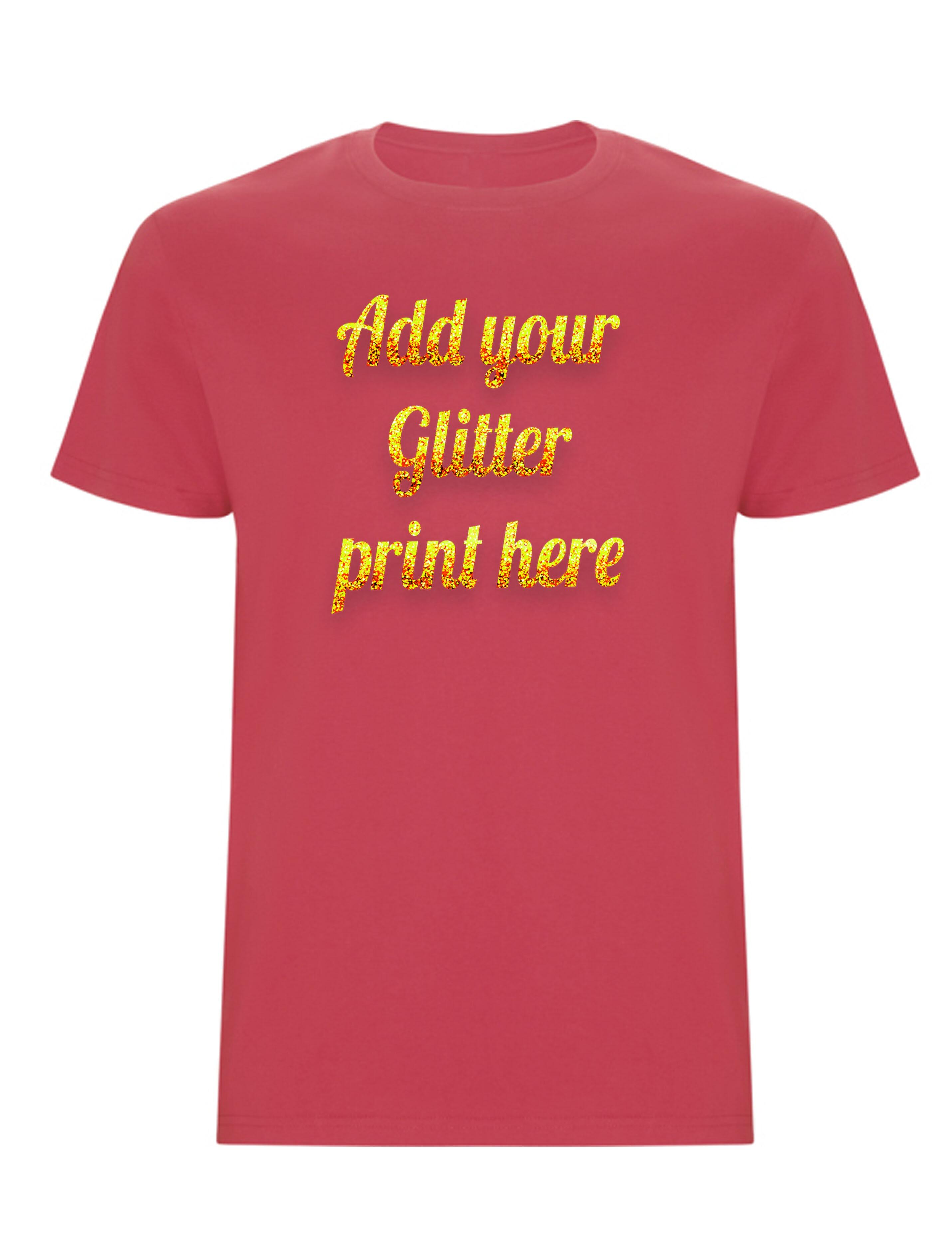 Custom Heavyweight Kids T-Shirt Red Love with glitter print