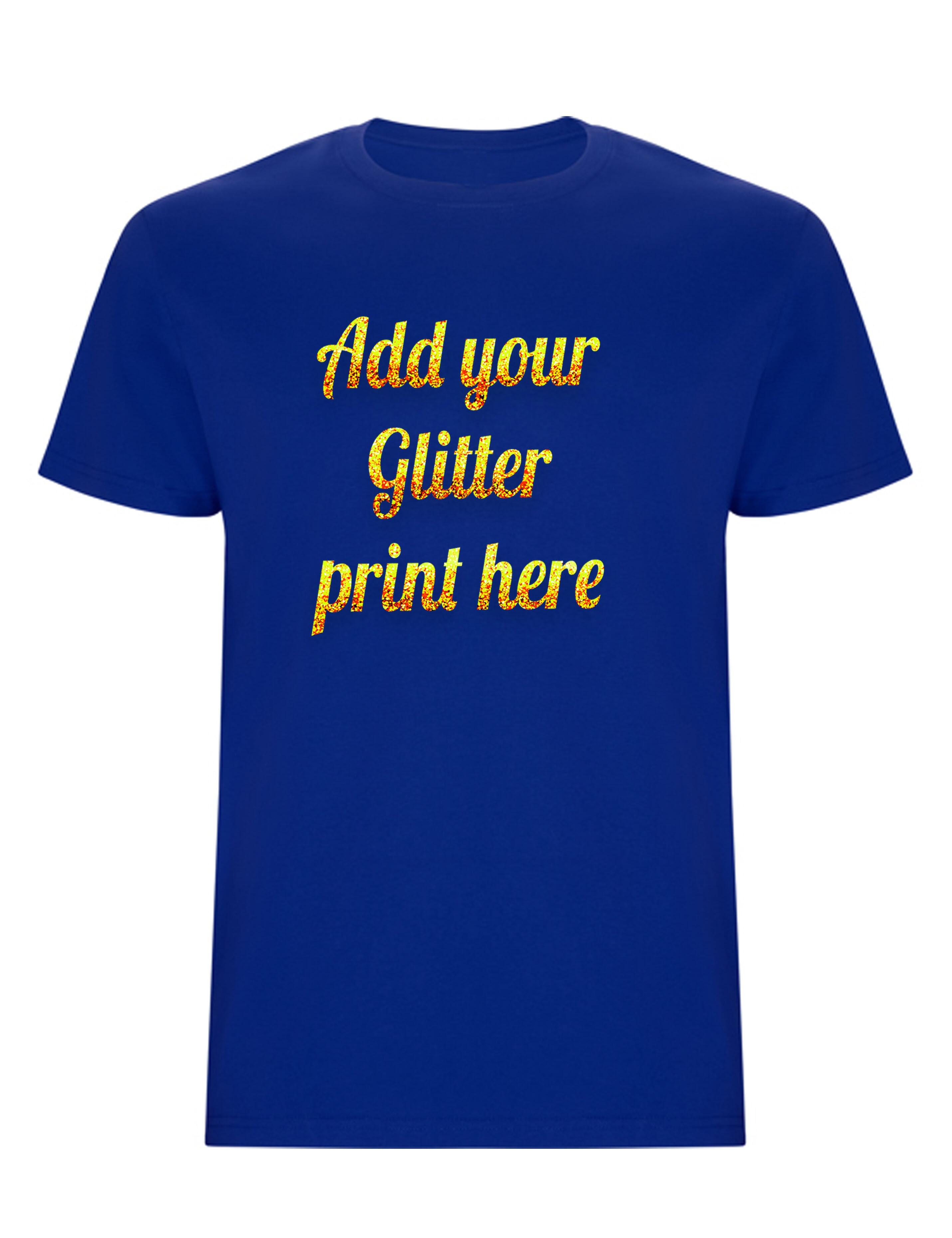 Custom Heavyweight Kids T-Shirt Royal Blue with glitter print
