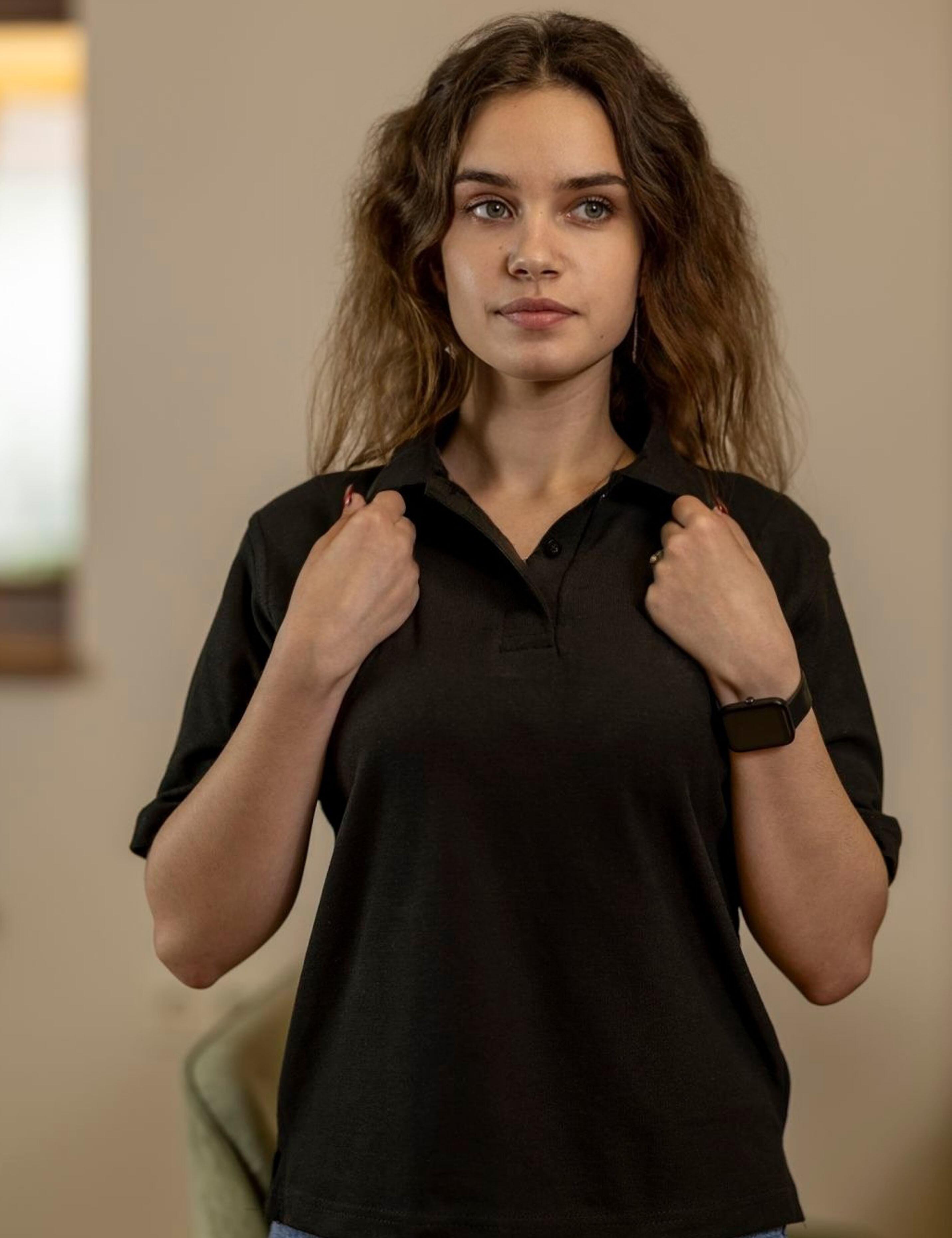 Printed logo Women's Polo Shirt Black