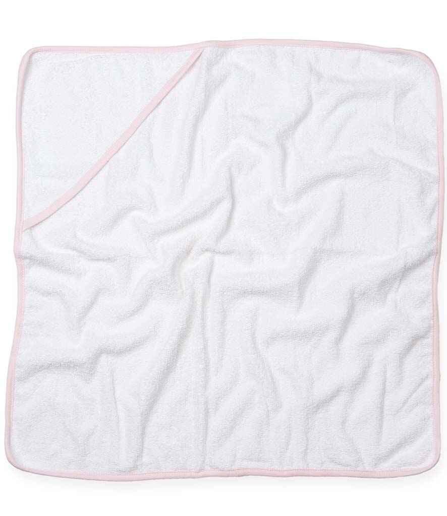 Baby Hooded Towel White/pink