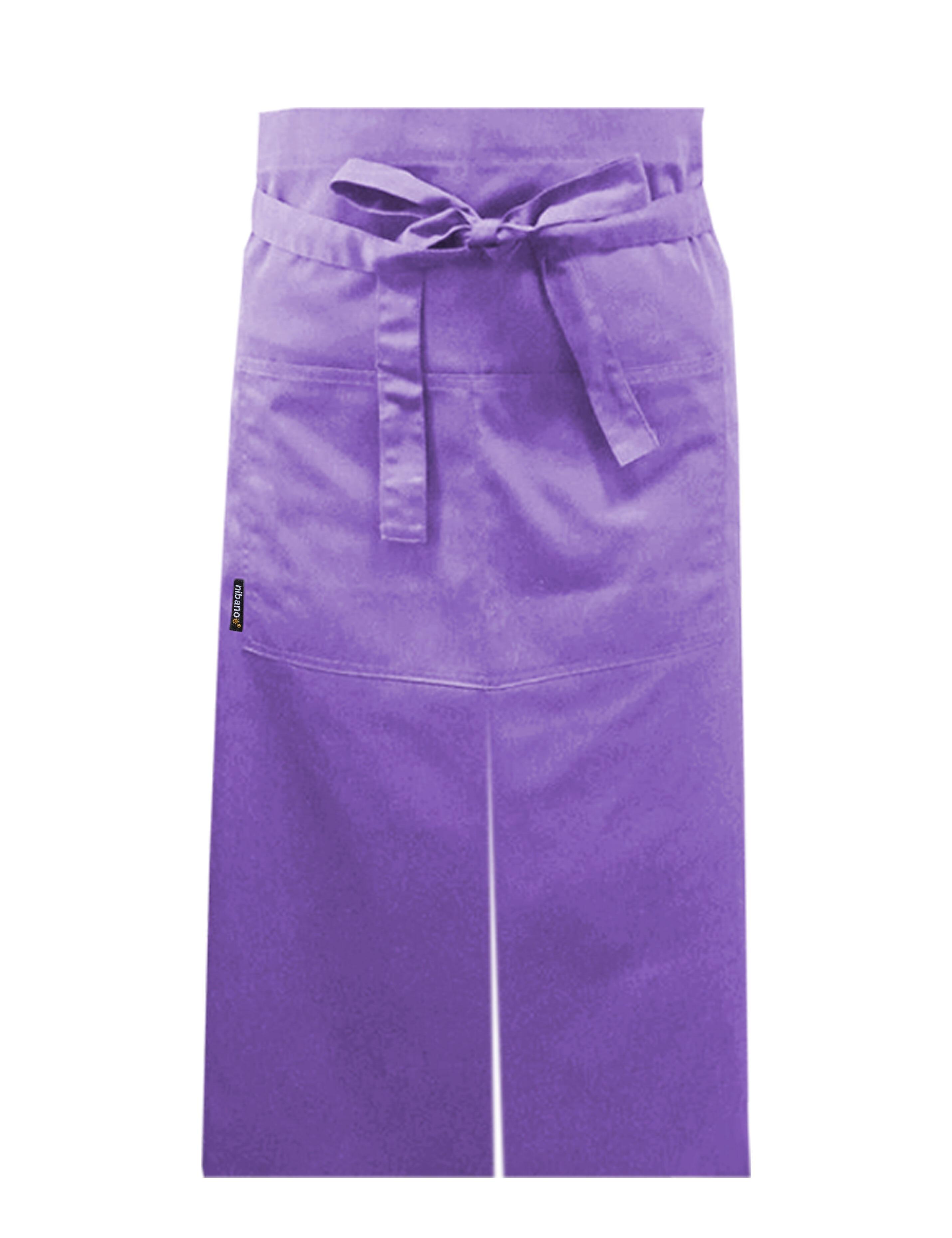 Nibano long waist apron with split lilac