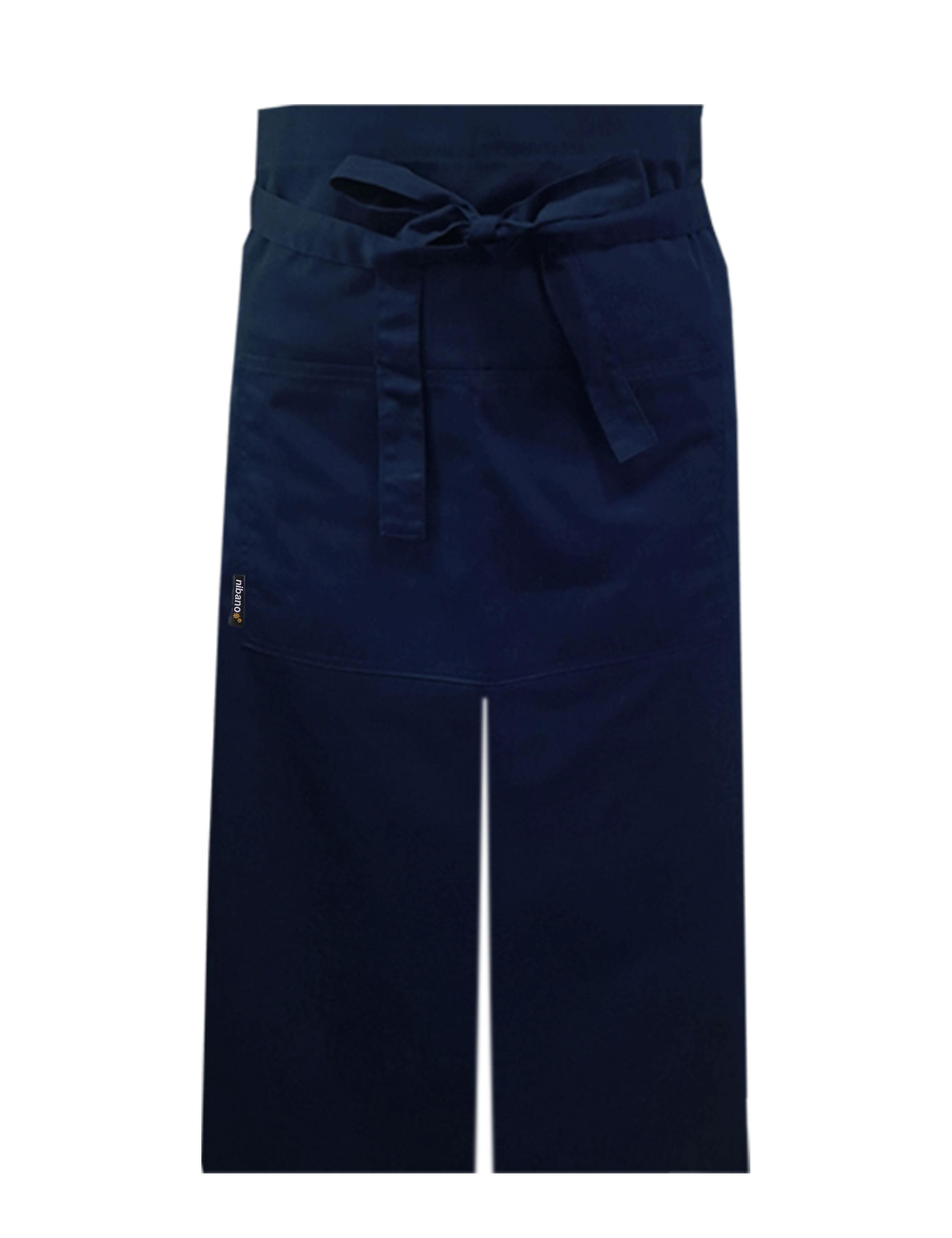 Nibano long waist apron with split navy