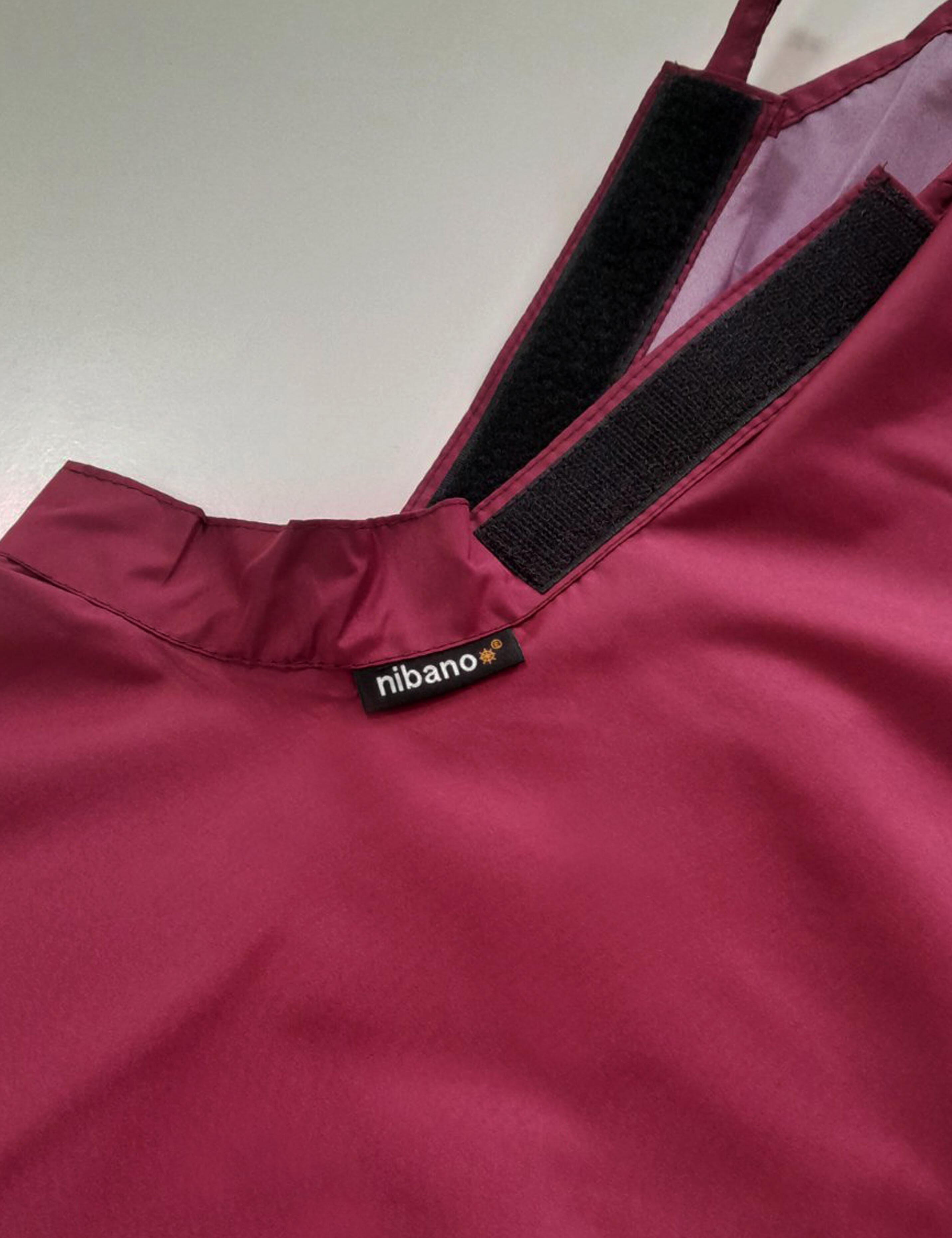 Burgundy Gown for hairdressers with velcro closing