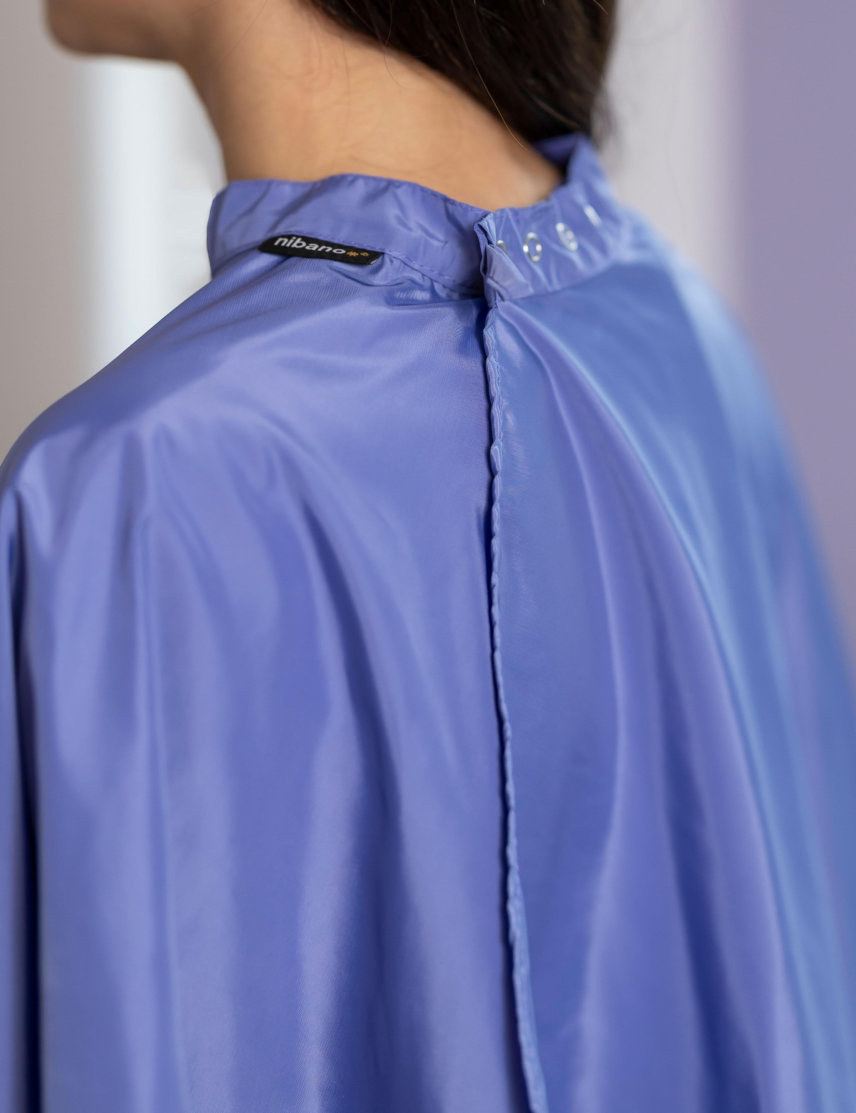 Washable hairdressing gown denim blue