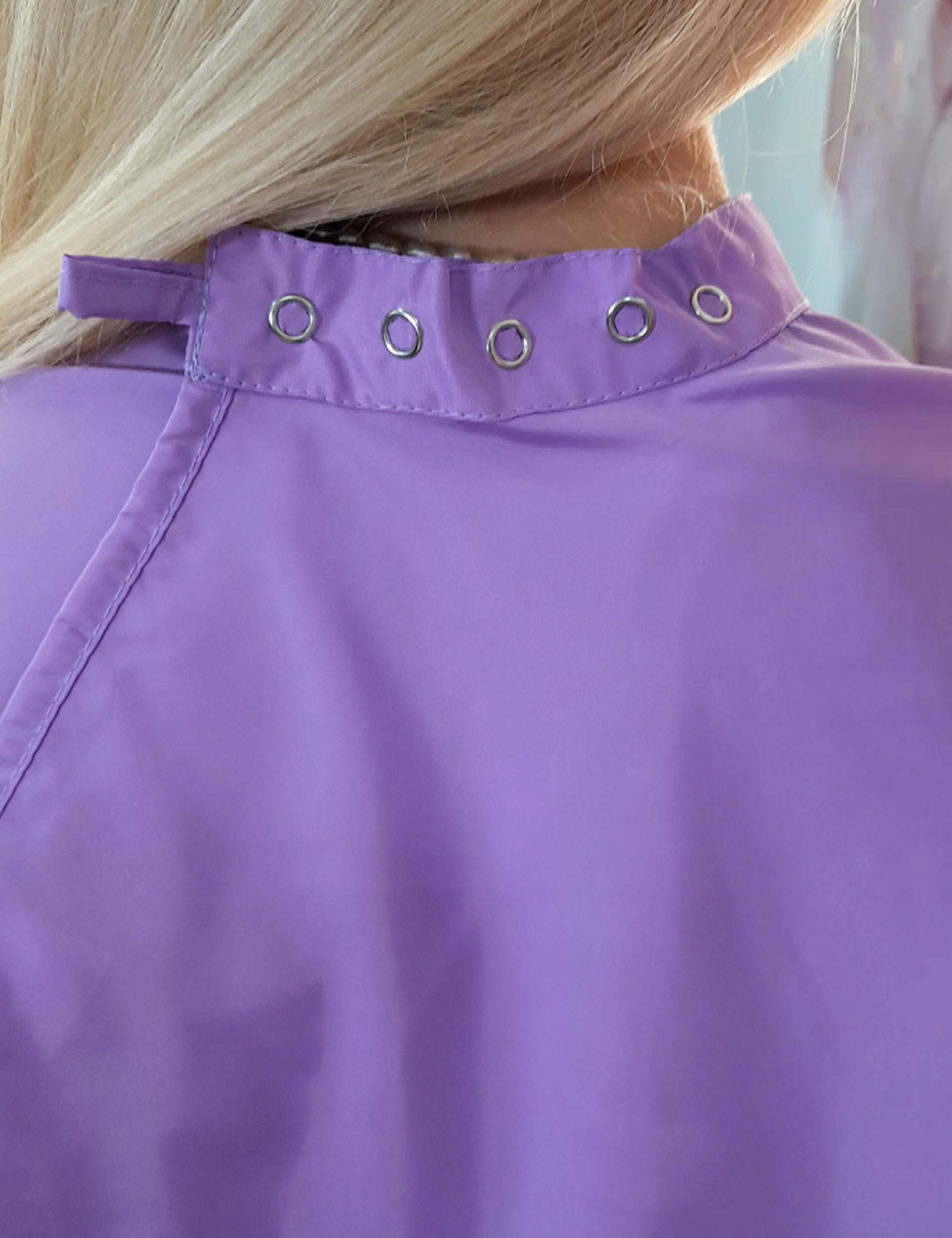Hair salon cape lilac with poppers