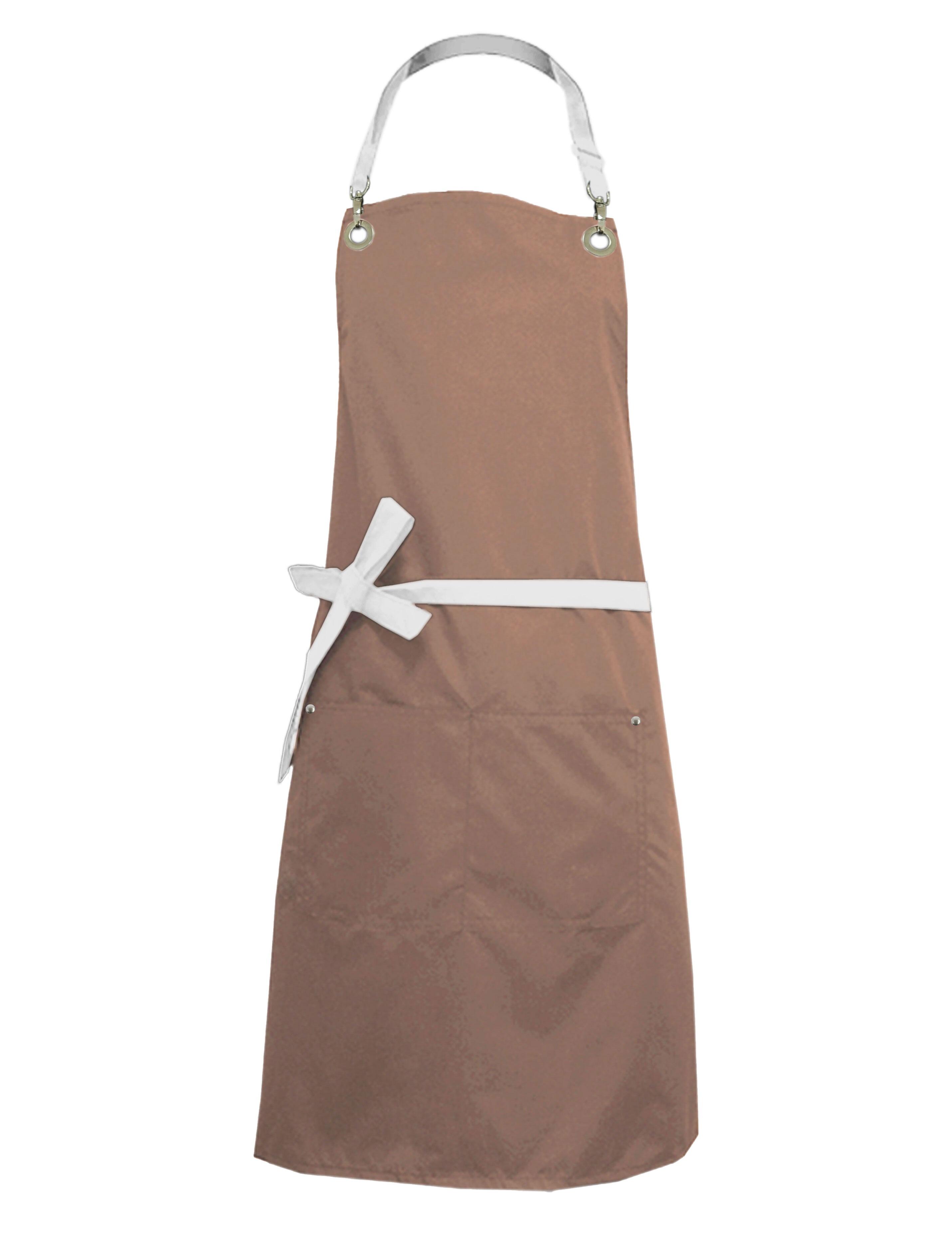 Nibano waterproof bi-colour luxury hairdressing and grooming apron coffee