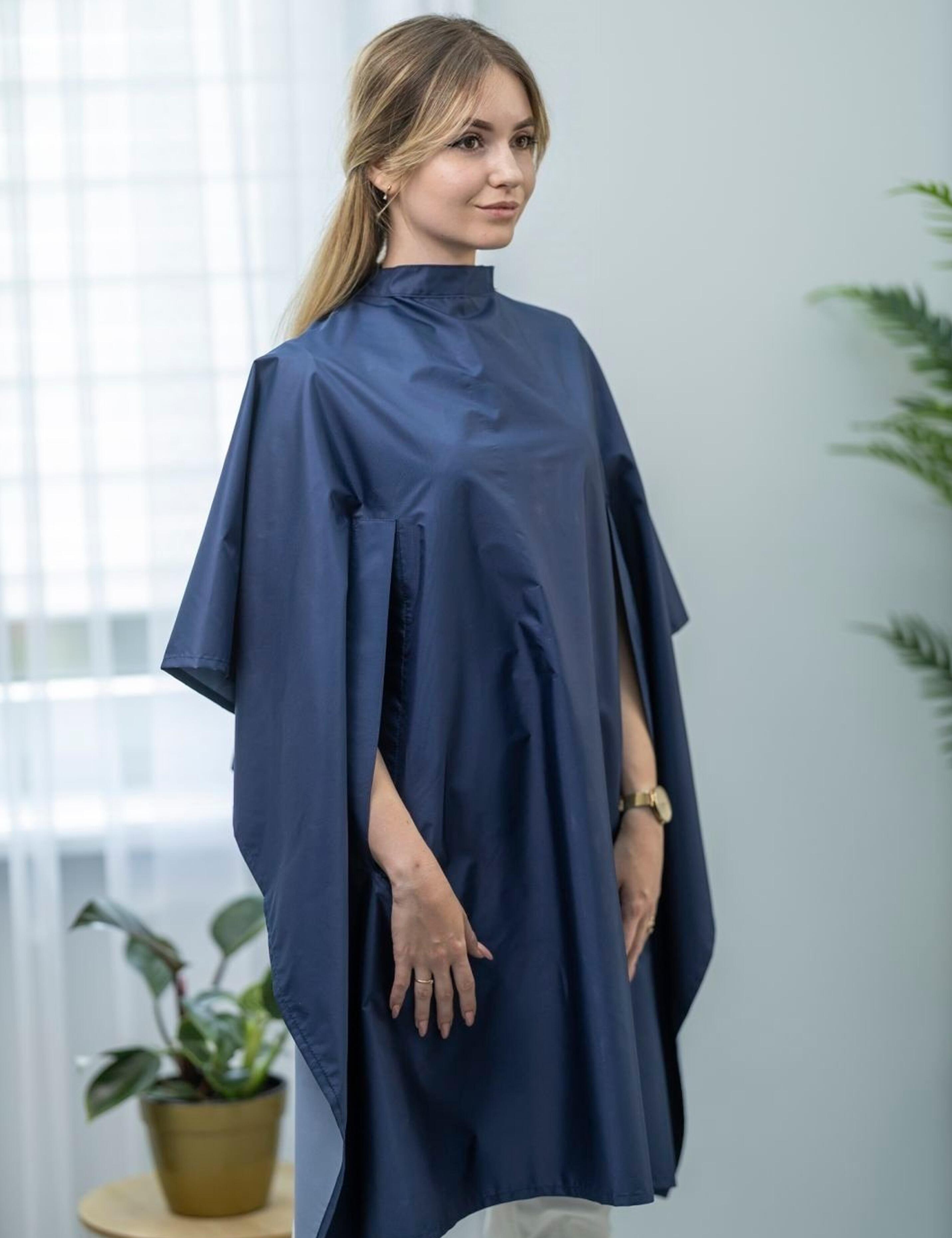 Professional Hair salon gown with hand slits navy