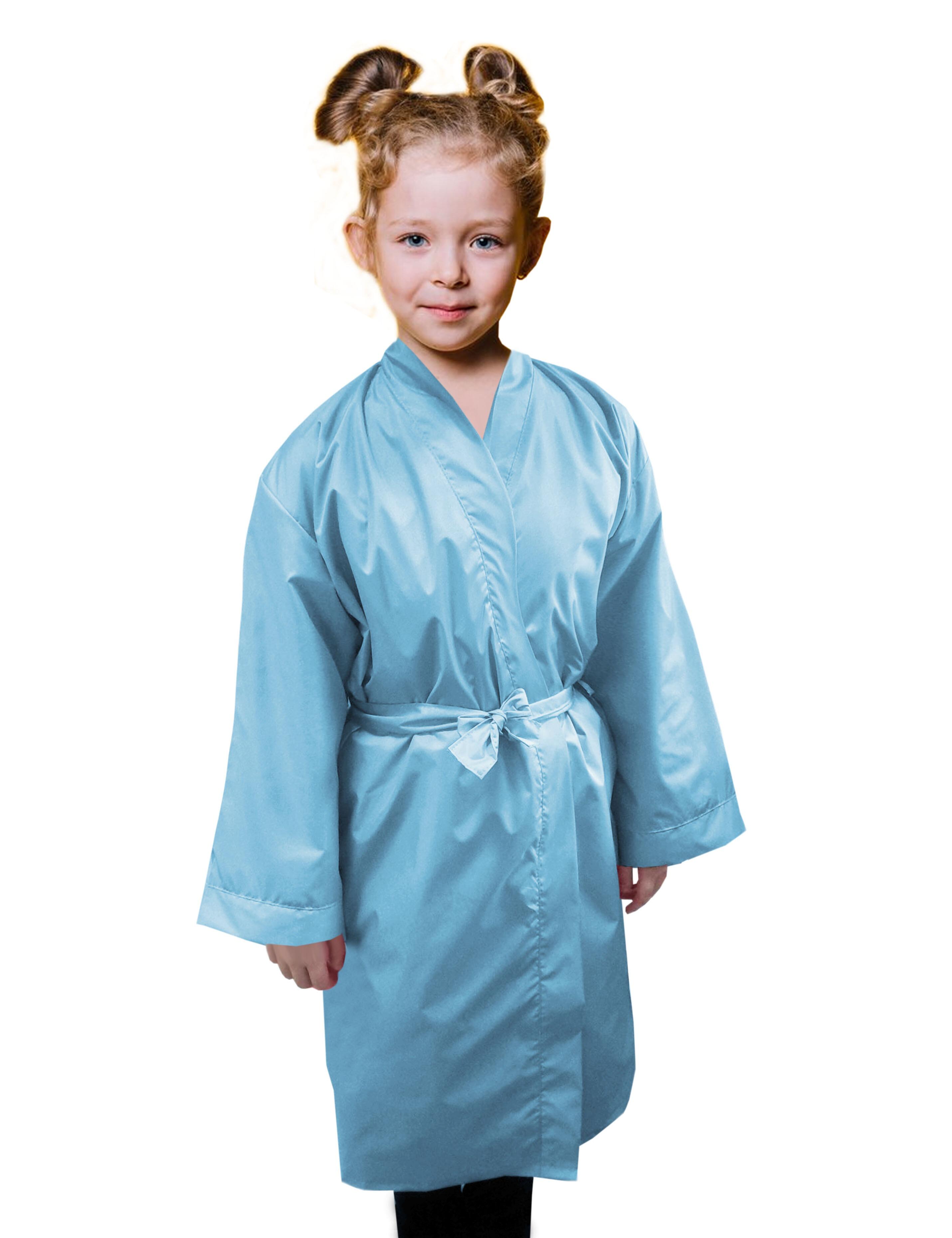 Kids kimono salon robe in Light Blue color, Nibano brand