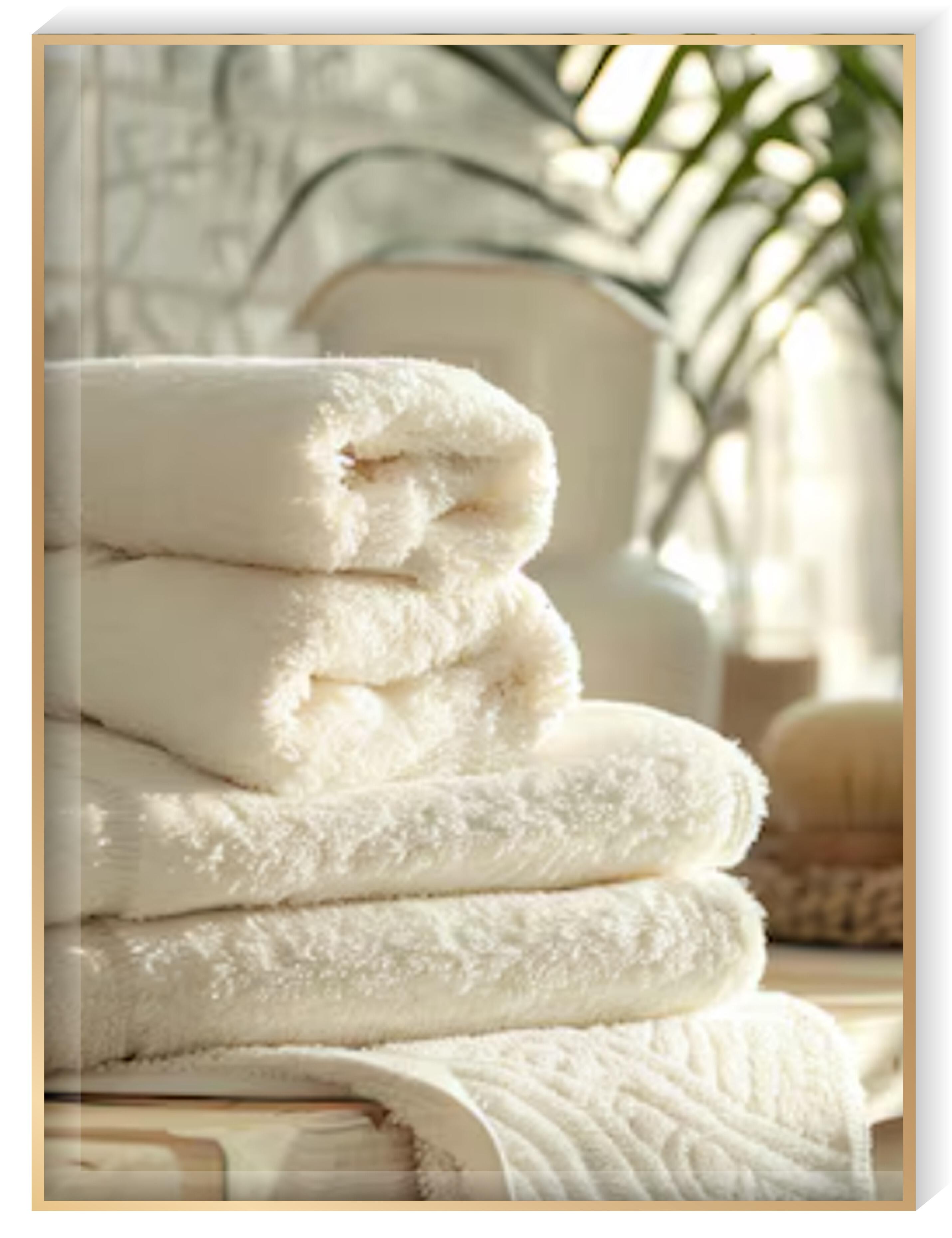 A premium selection of towels and bath textiles from the Custombella Home Collection, featuring various sizes in high-quality ringspun cotton.