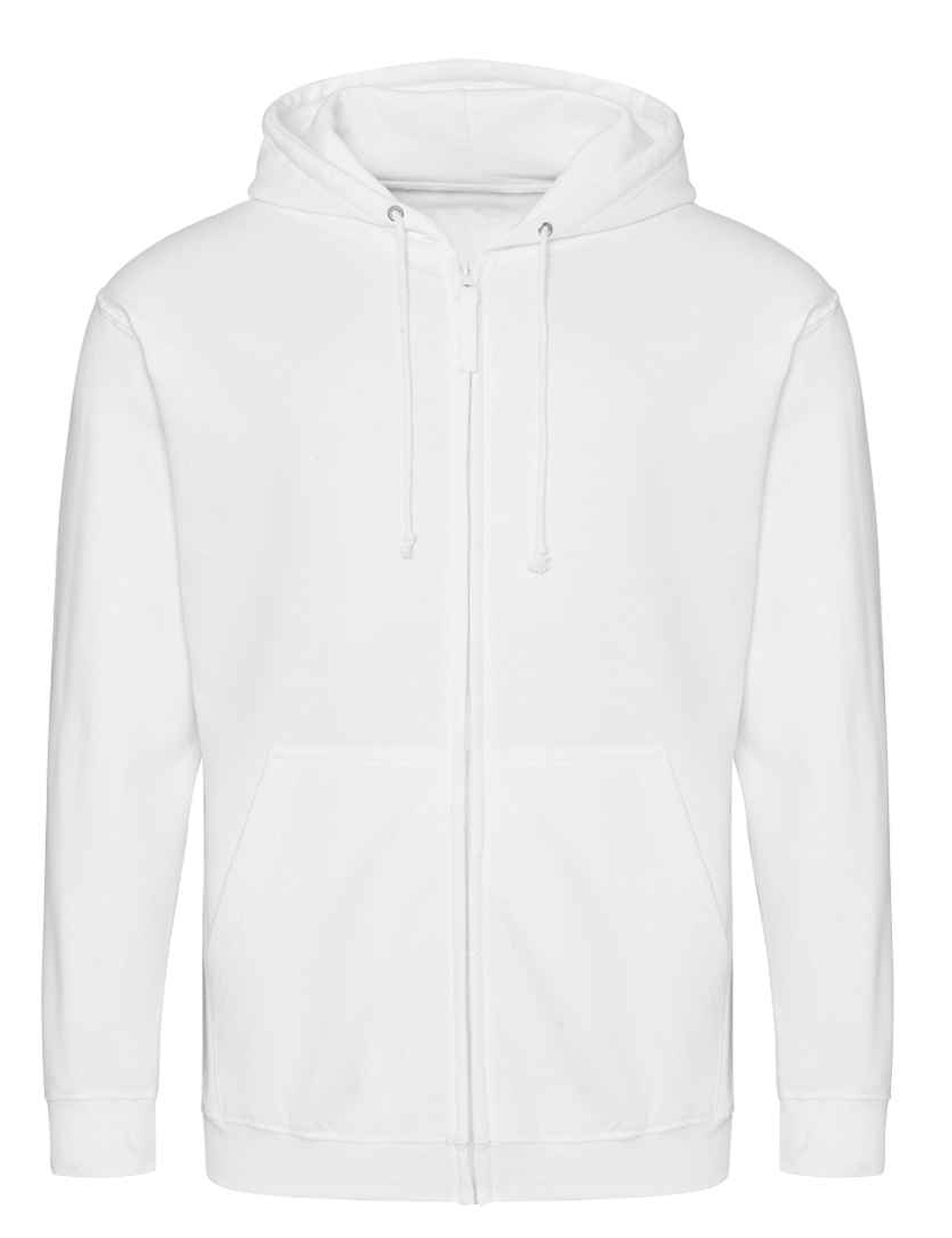 Personalised zip hoodie white with print