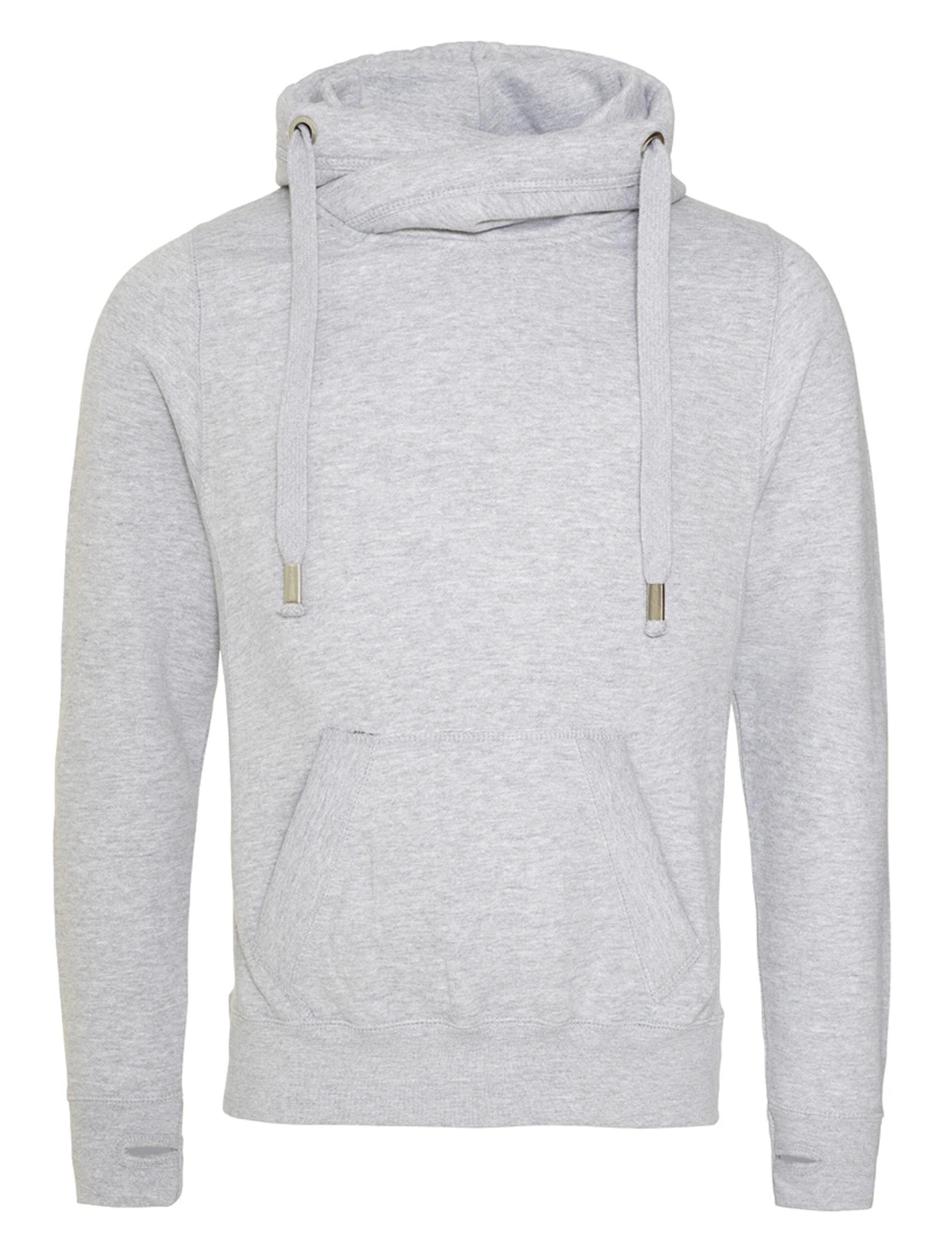 Personalised Cross Neck Hoodie Heather Grey
