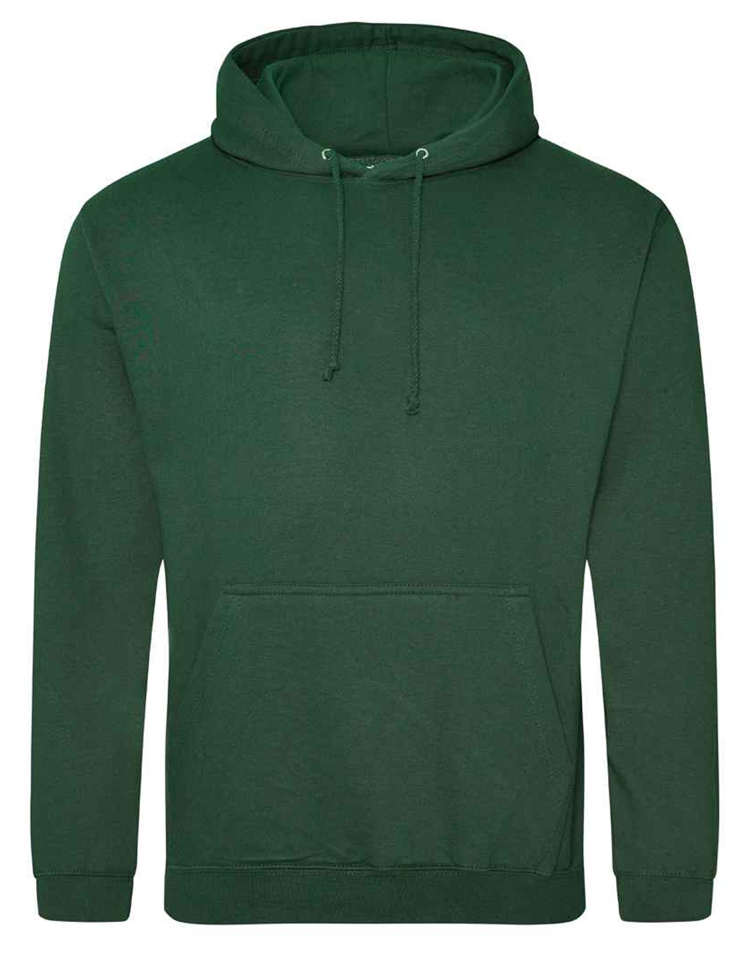 Bottle green hoodie available plain, printed or embroidered