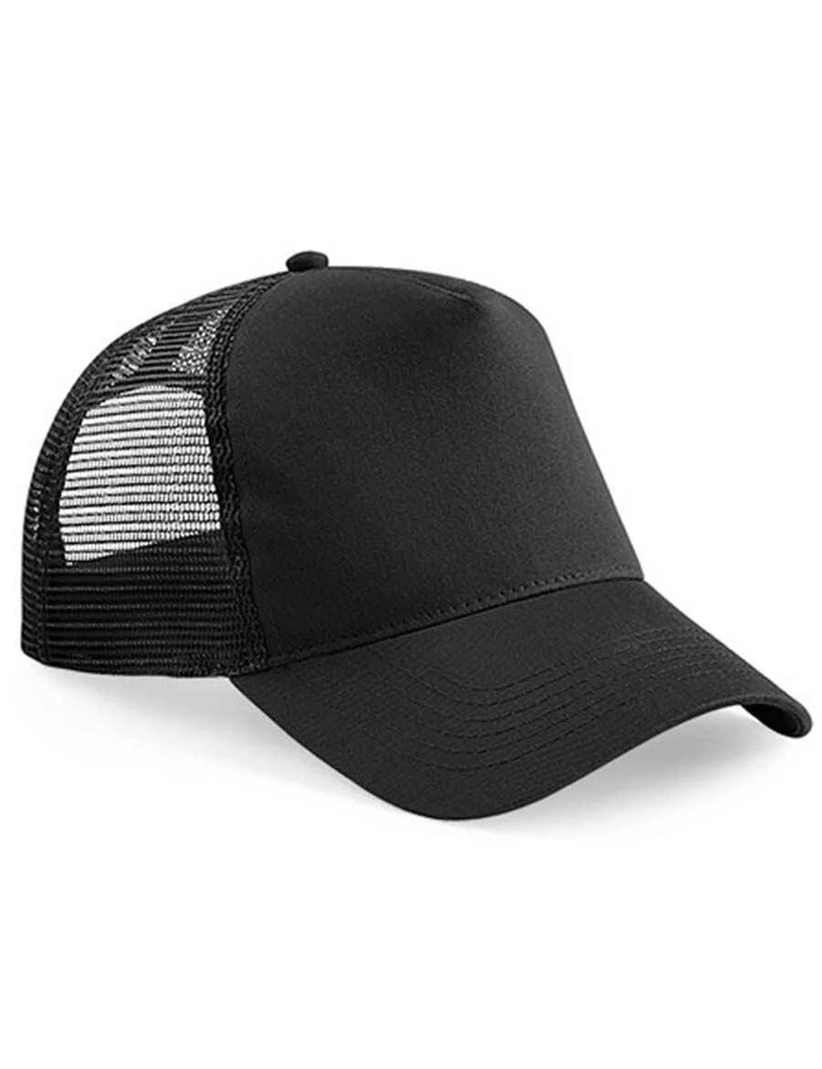 Snapback trucker cap black classic mesh back design