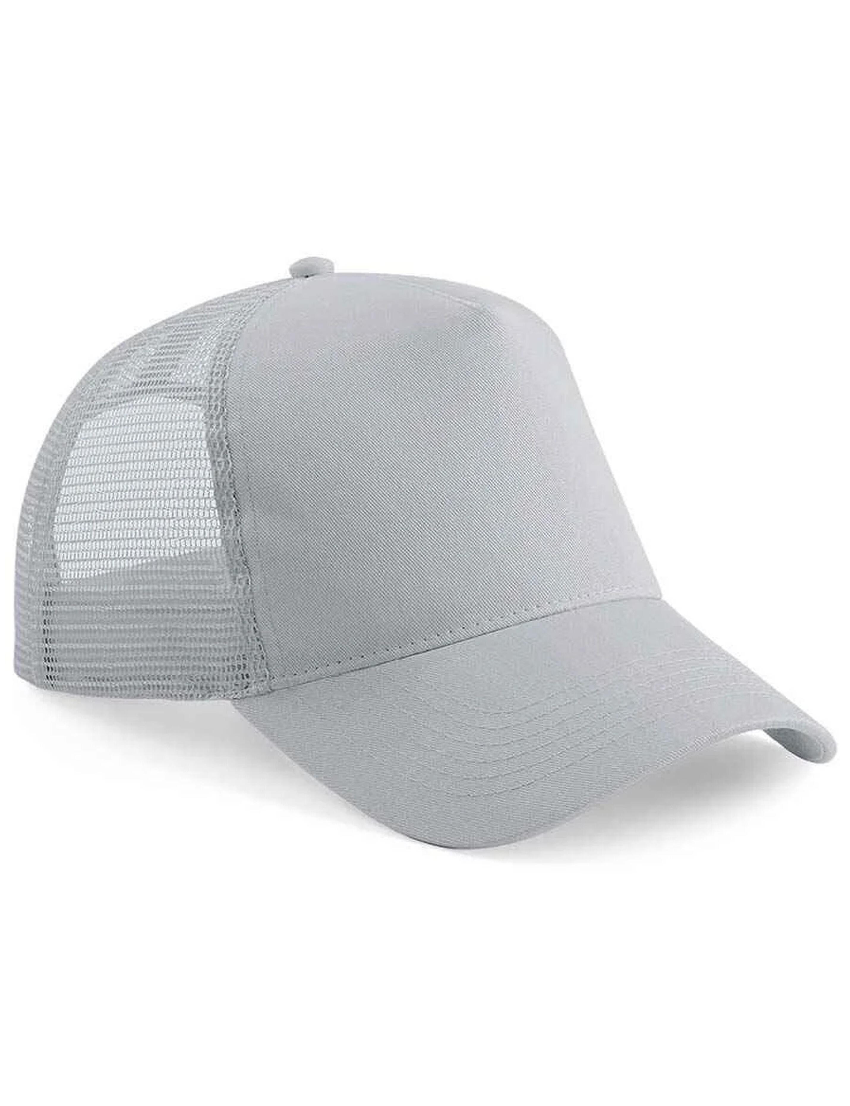 Personalised Embroidered Snapback Trucker Cap Light Grey