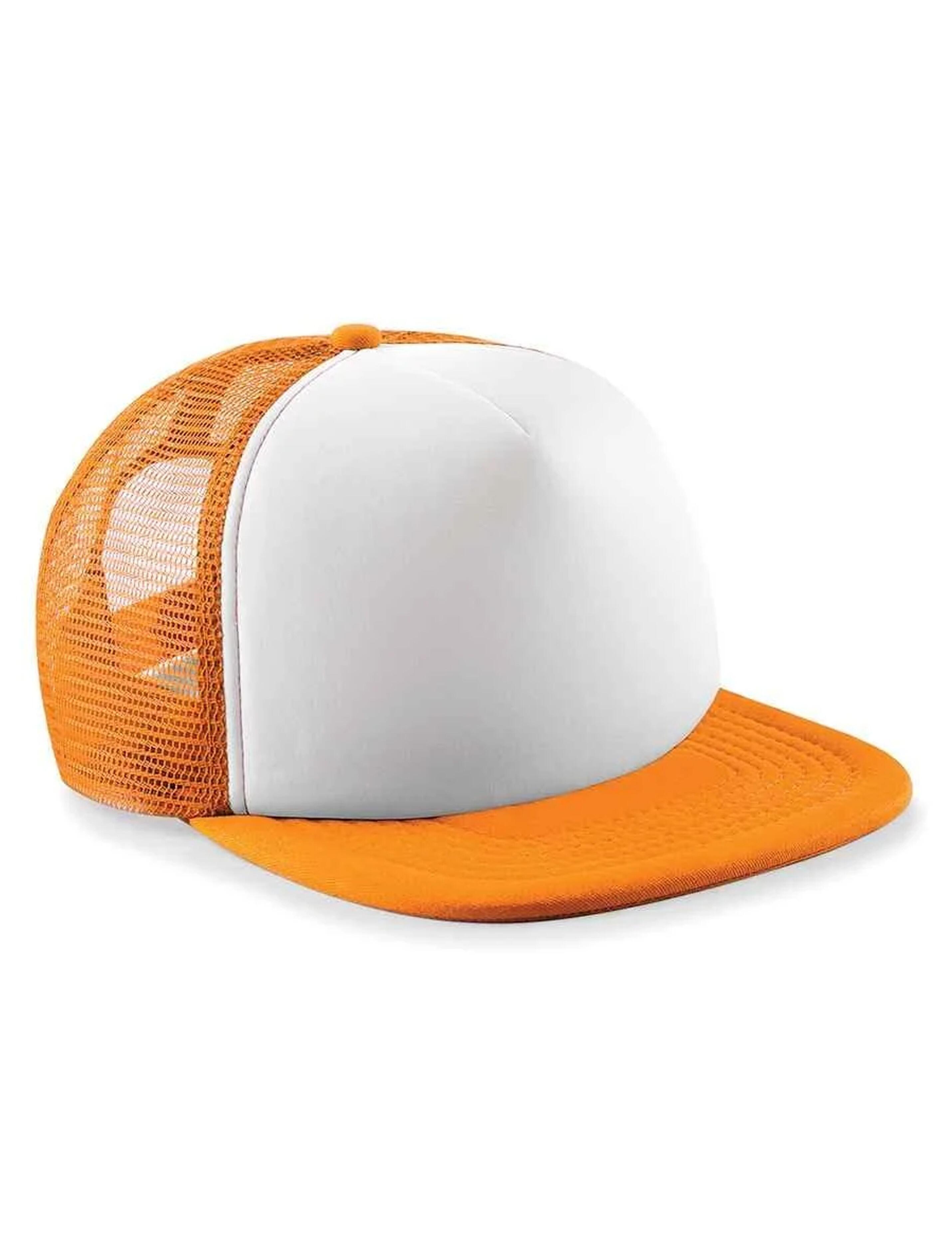 Personalised Embroidered Snapback Trucker Cap Orange/White