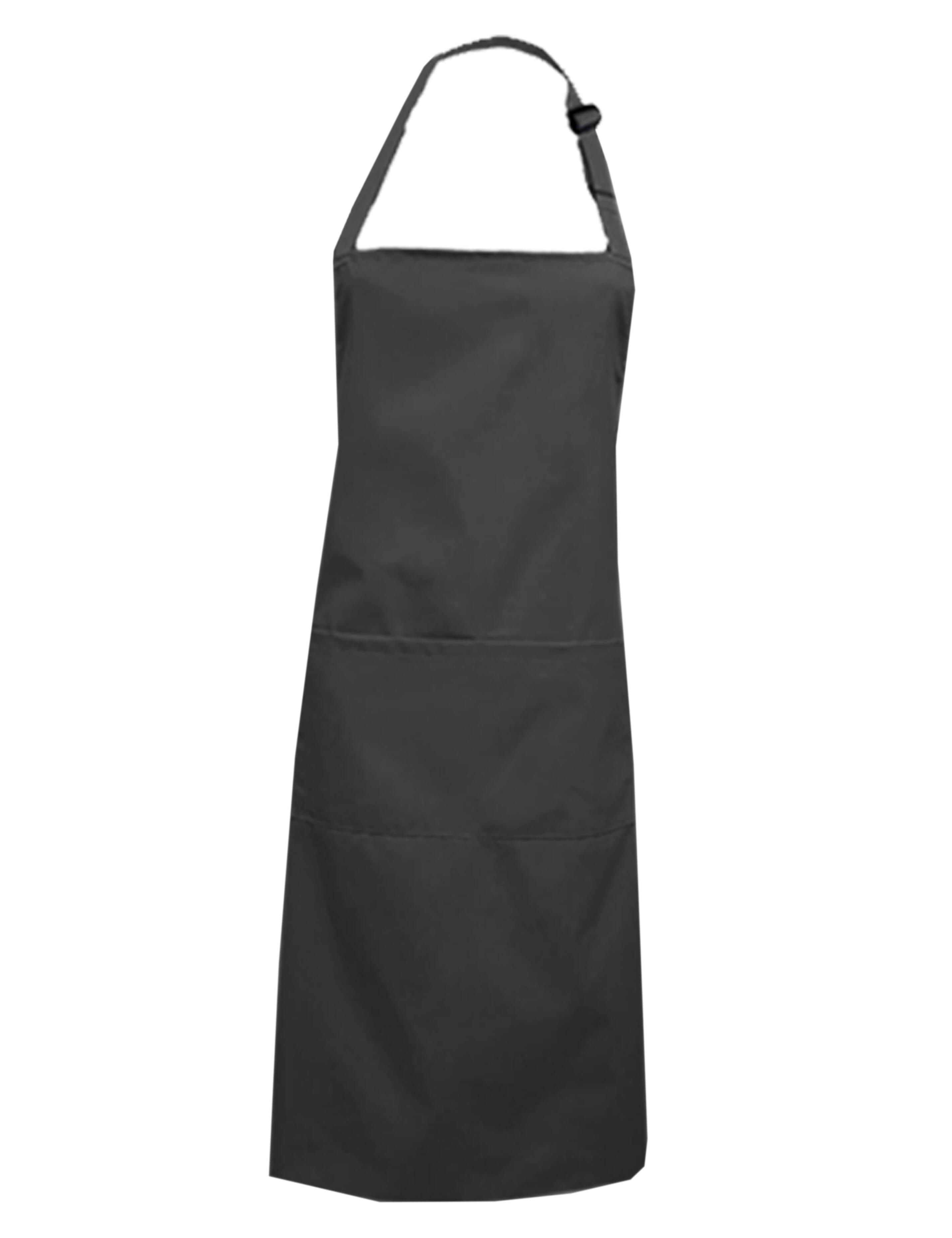 Customizable Dark Grey bib apron in plus size with logo print or embroidery