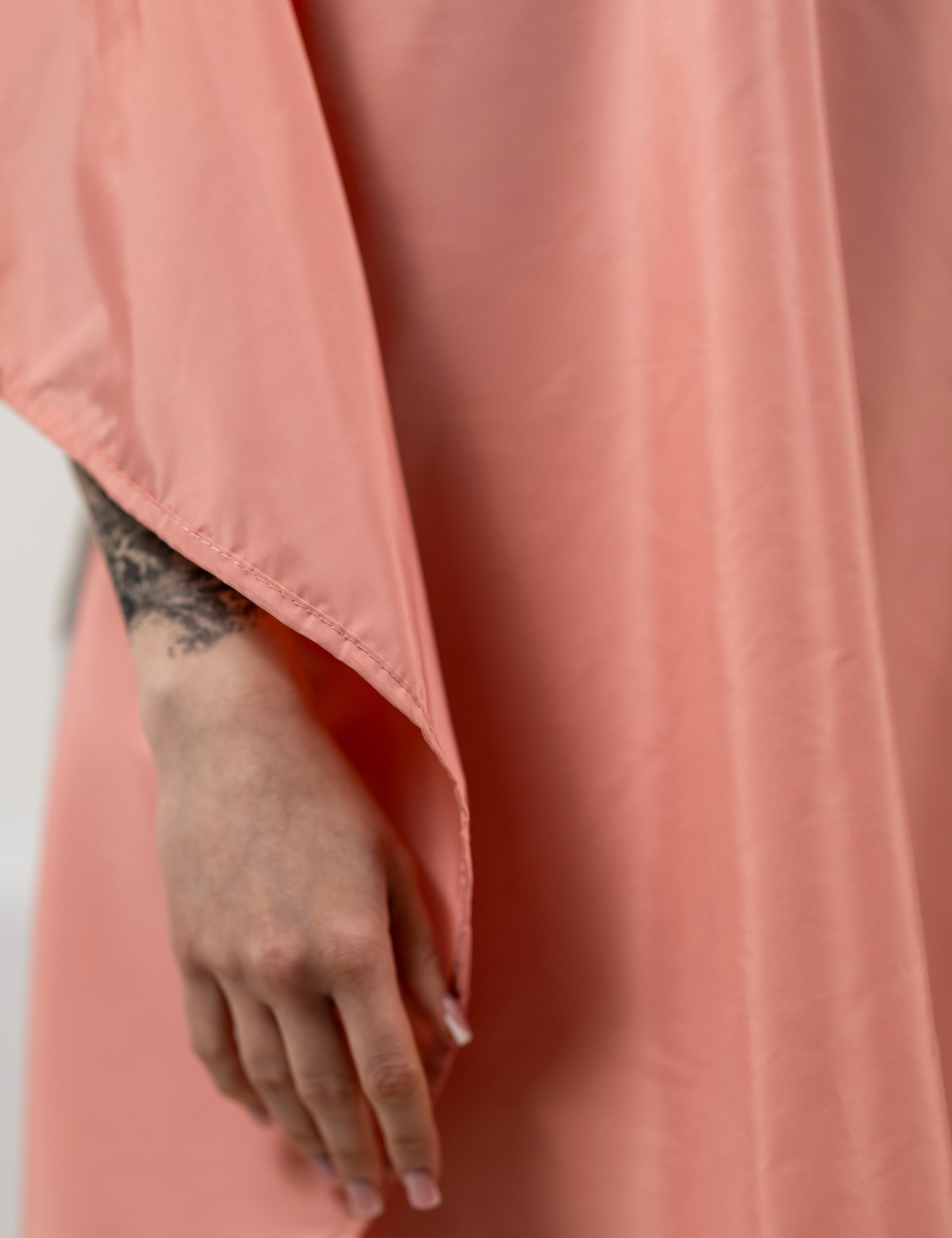 Peach hairdressing gown premium quality plain or personalised embroidered