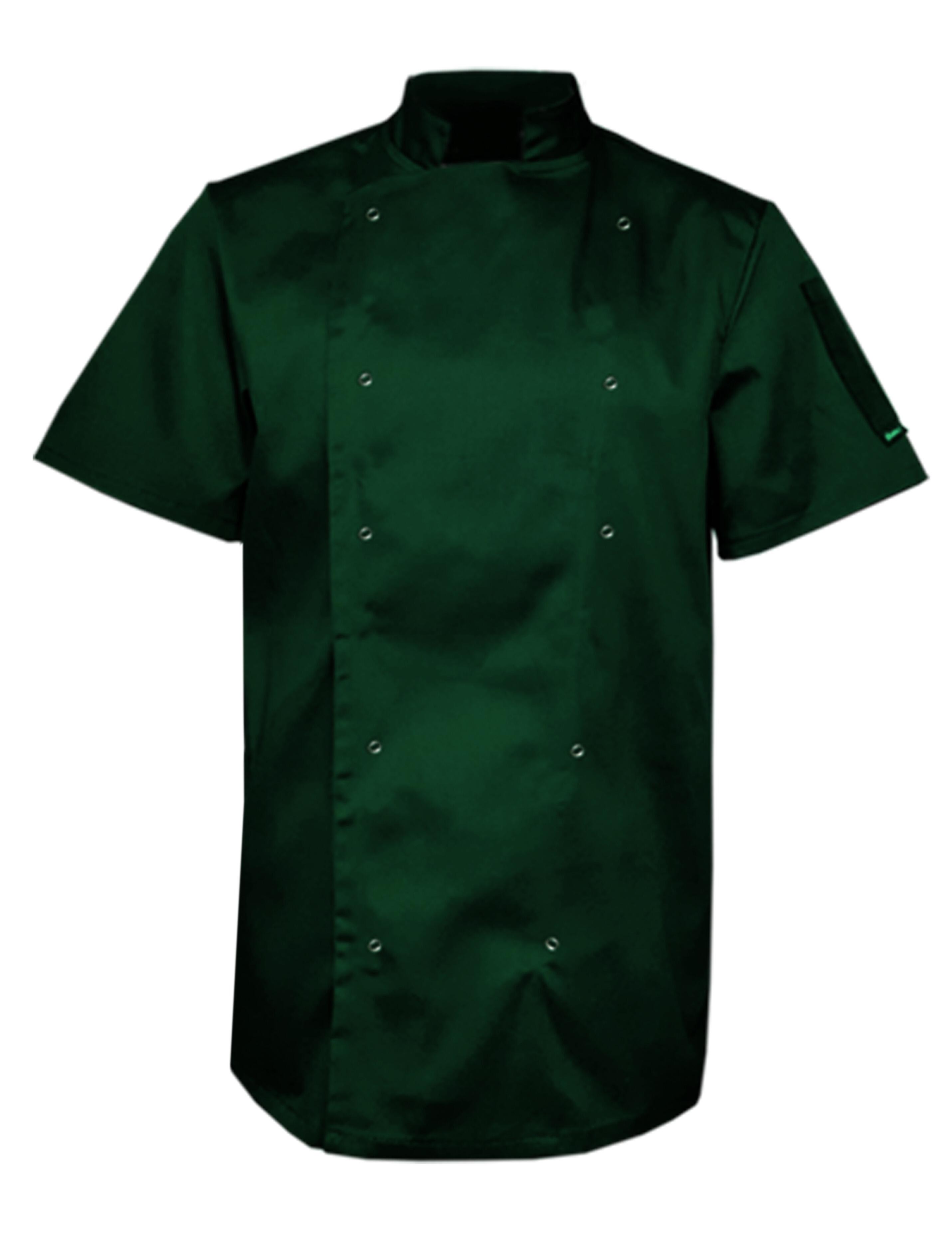 Personalised Short Sleeve Chef's Jacket bottle green