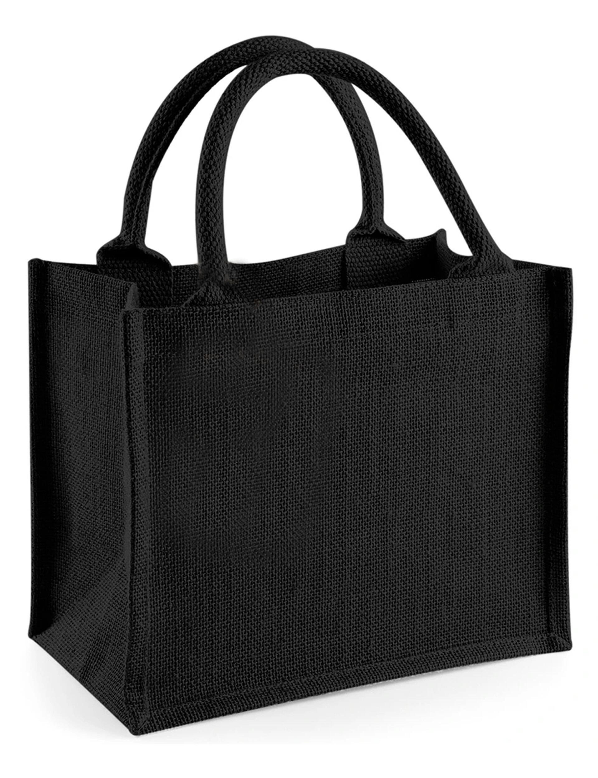 Black Jute Mini Gift Bag Plain or Printed
